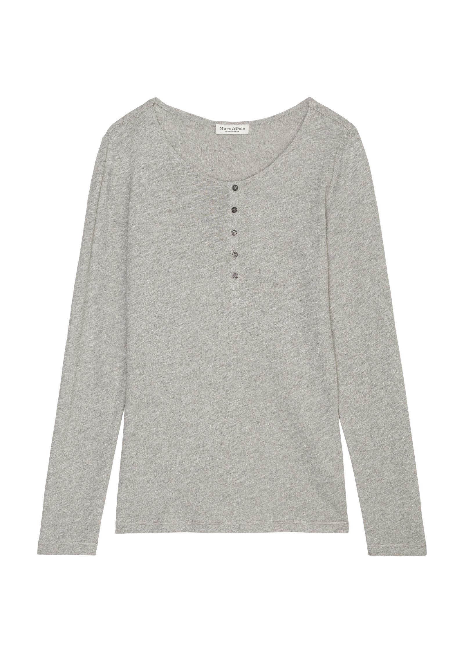 Marc O'Polo Henleyshirt Henley met grote ronde hals kleine knoopsluiting