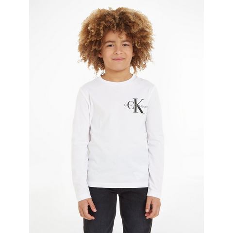NU 20% KORTING: Calvin Klein Shirt met lange mouwen CHEST MONOGRAM LS TOP met logoprint