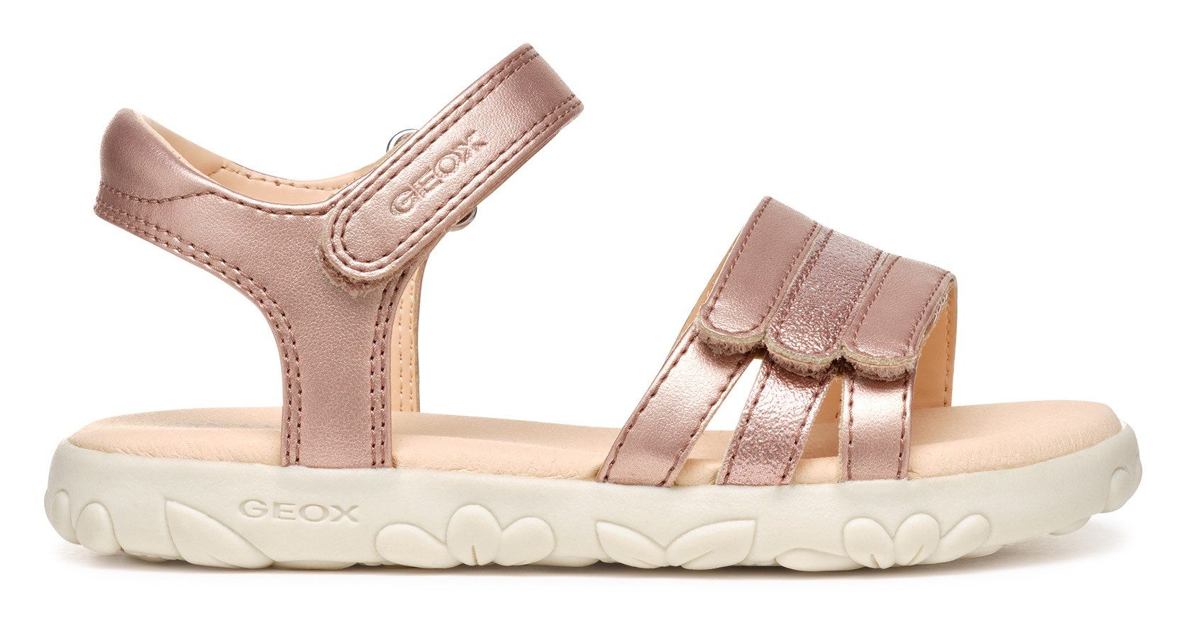 Geox Sandalen J SANDAL HAITI GIRL , glitter-sandaal, klittenbandschoen in metallic-look