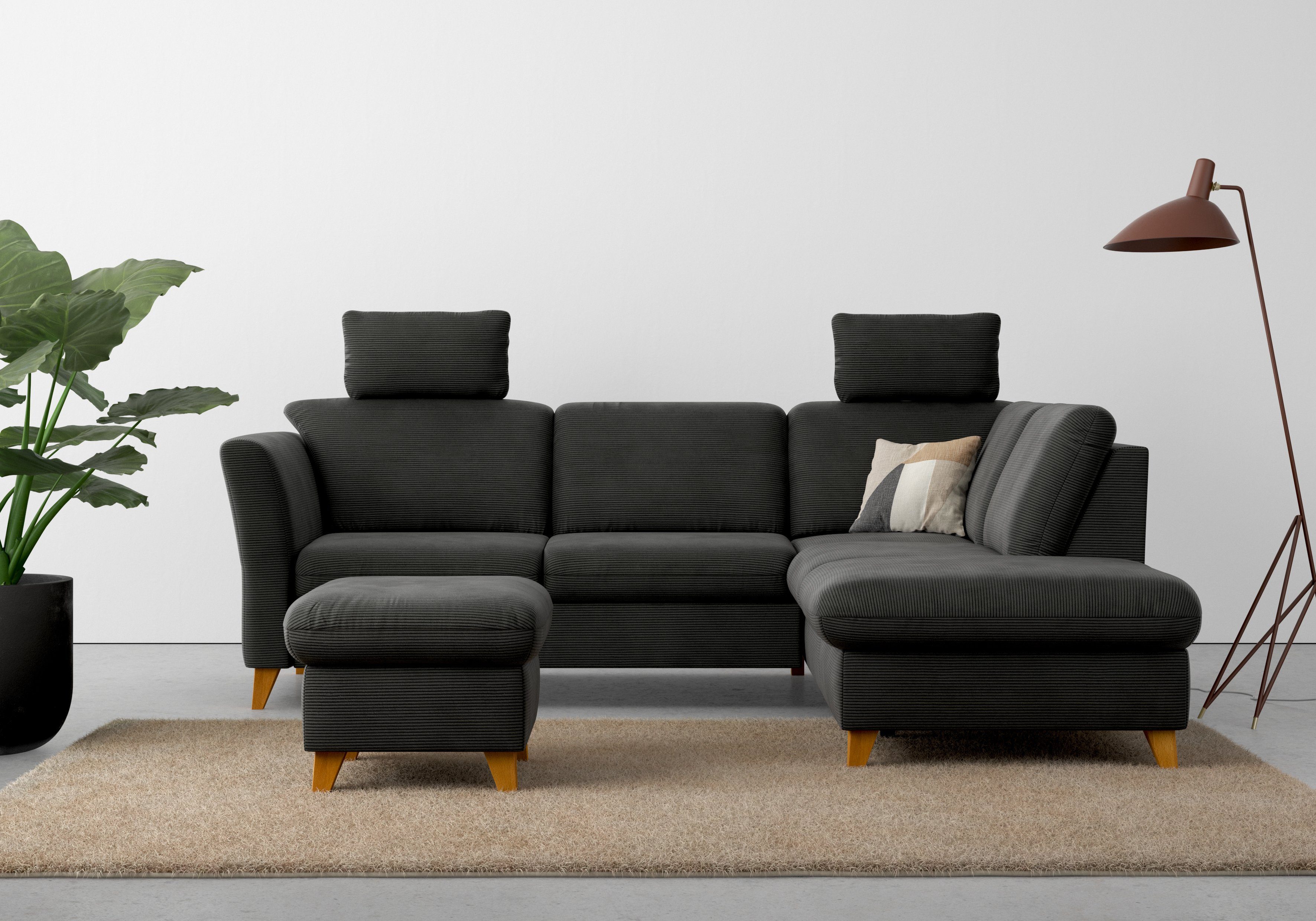 Home affaire Hocker Trelleborg met cordbekleding, met opbergvak, inclusief binnenveringsinterieur