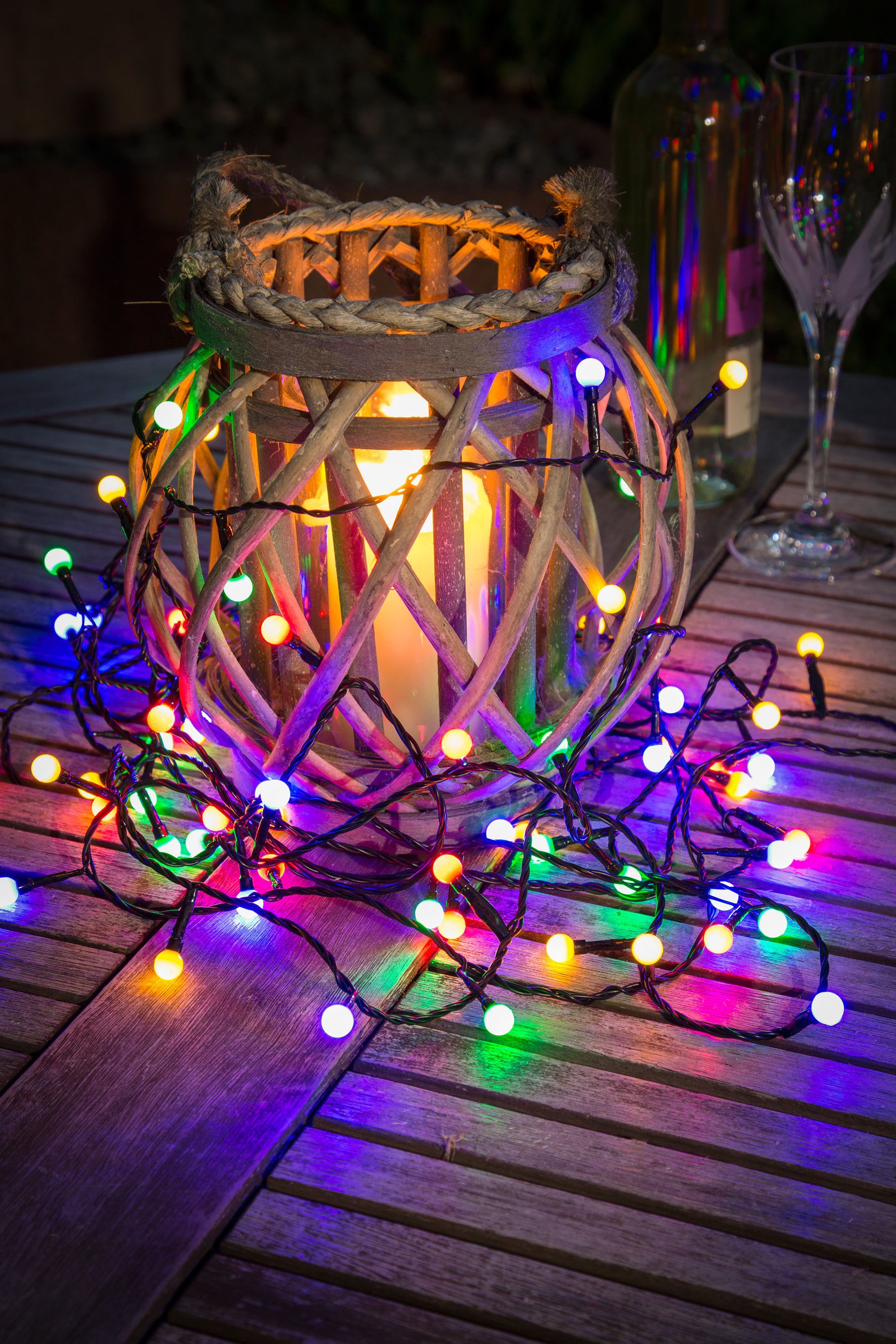 KONSTSMIDE Led-lichtsnoer Led bollichtketting, ronde dioden, 80 gekleurde dioden (1 stuk)