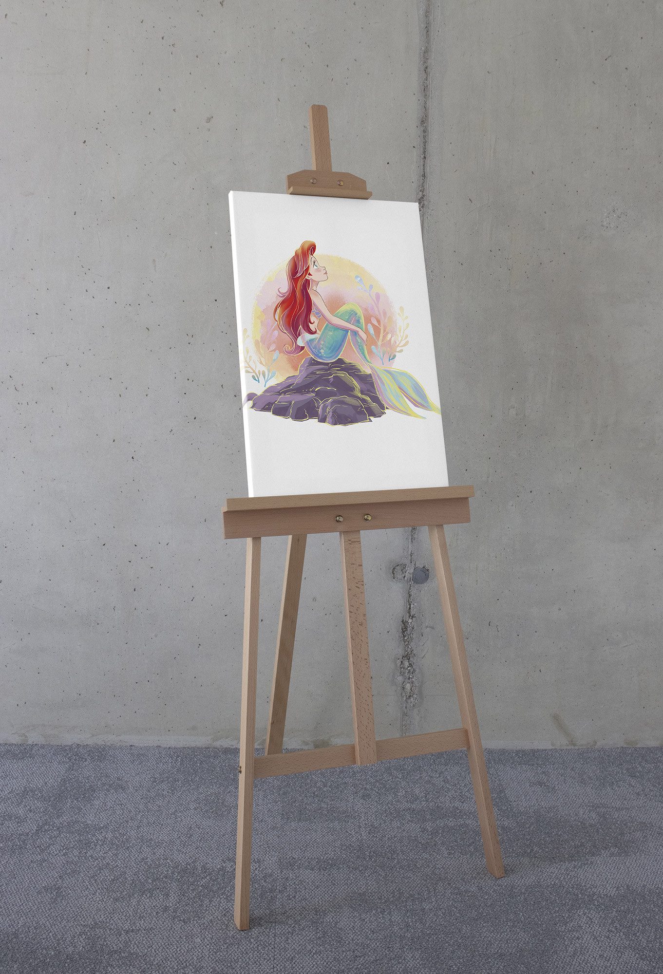 Komar Artprint op linnen Disney Ariel Sunrise 400 x 260 cm (breedte x hoogte) - behang, vlies, woonkamer, slaapkamer (1 stuk)