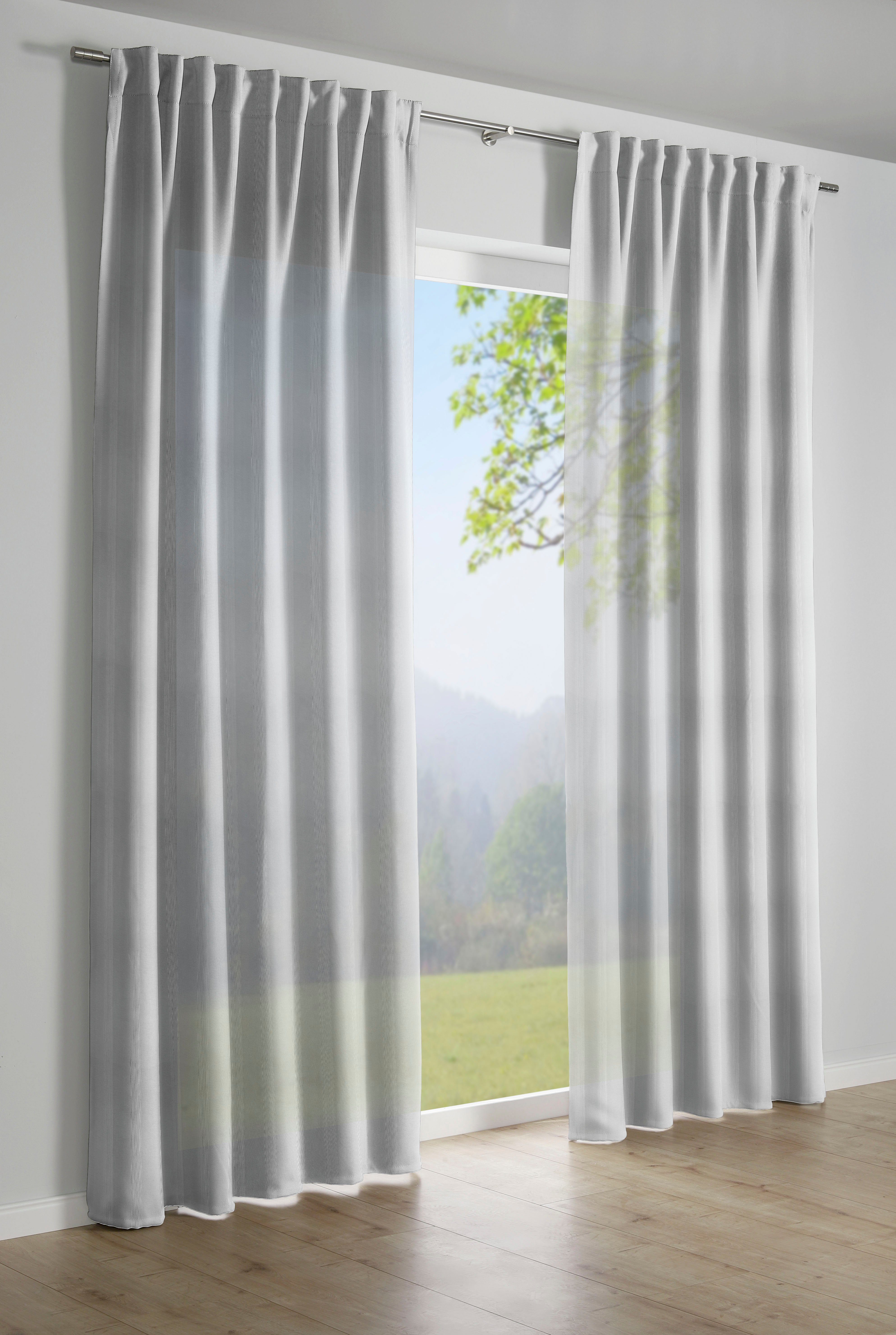 GARDINIA Gordijn met blinde lus (1 stuk) kant & klaar gordijnen maat H/B: 245/140 cm wit