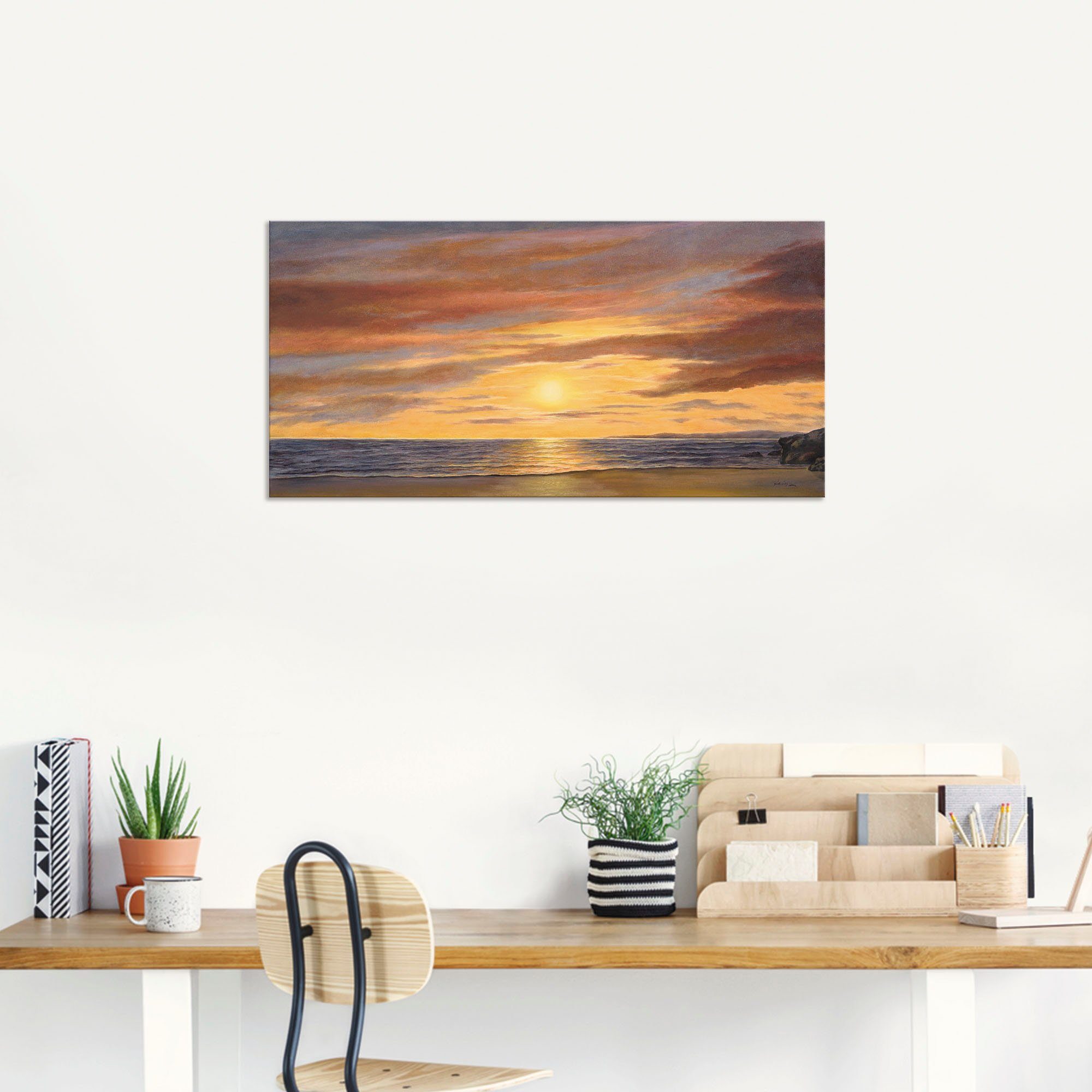 Artland Artprint Zon aan het strand als artprint van aluminium, artprint voor buiten, artprint op linnen, poster, muursticker