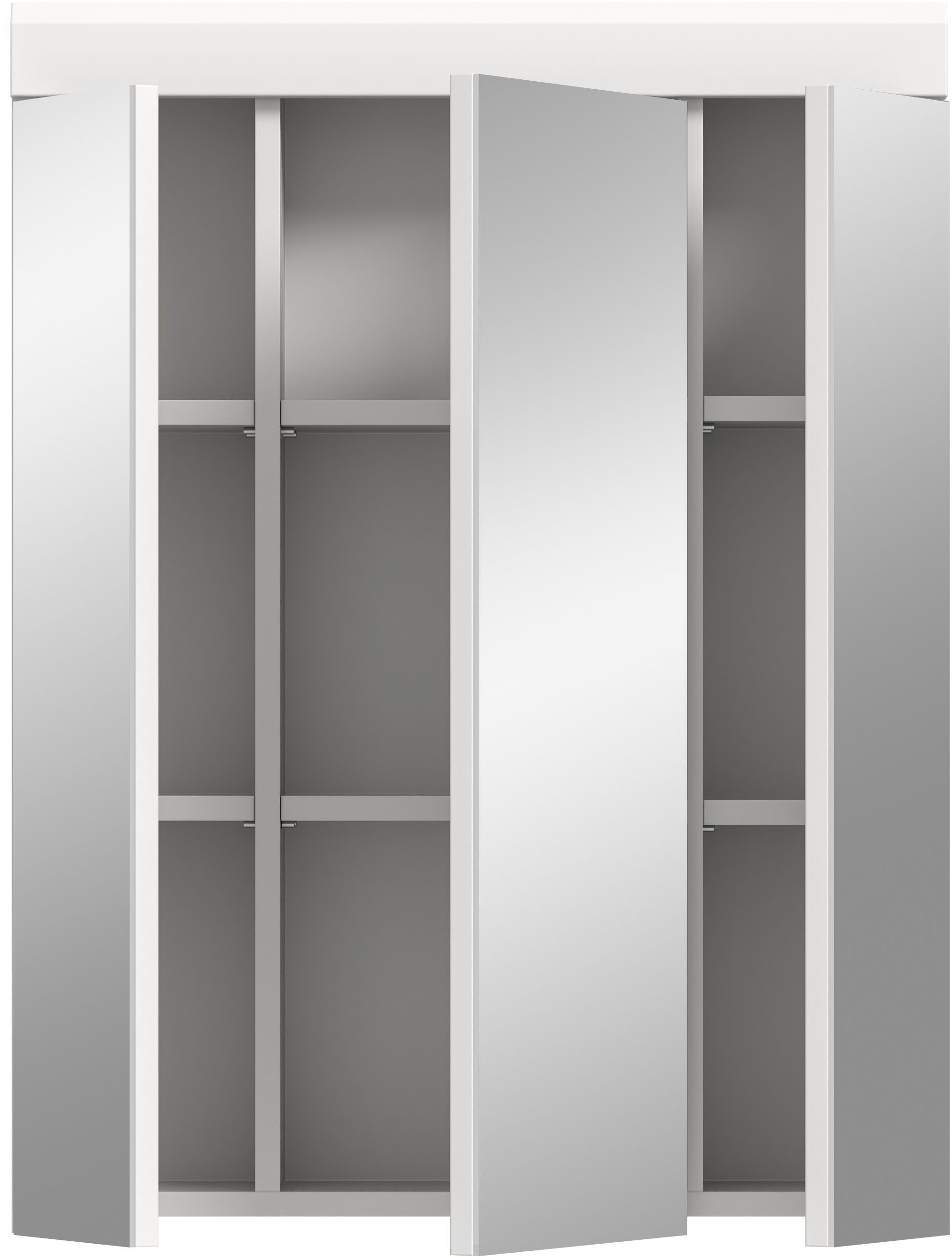 INOSIGN Badkamerspiegelkast Siena, breedte 60 cm, 3 spiegelt deuren, 9 vakken, 6 legplanken in verschillende kleuren verkrijgbaar, badkamermeubels, spiegel, badkamerkast, badkamer