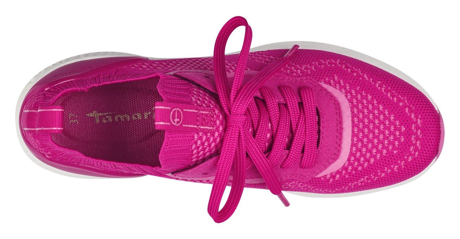 Tamaris Slip-on sneakers vrijetijdsschoen, lage schoen, veterschoen met opgezette sierveters