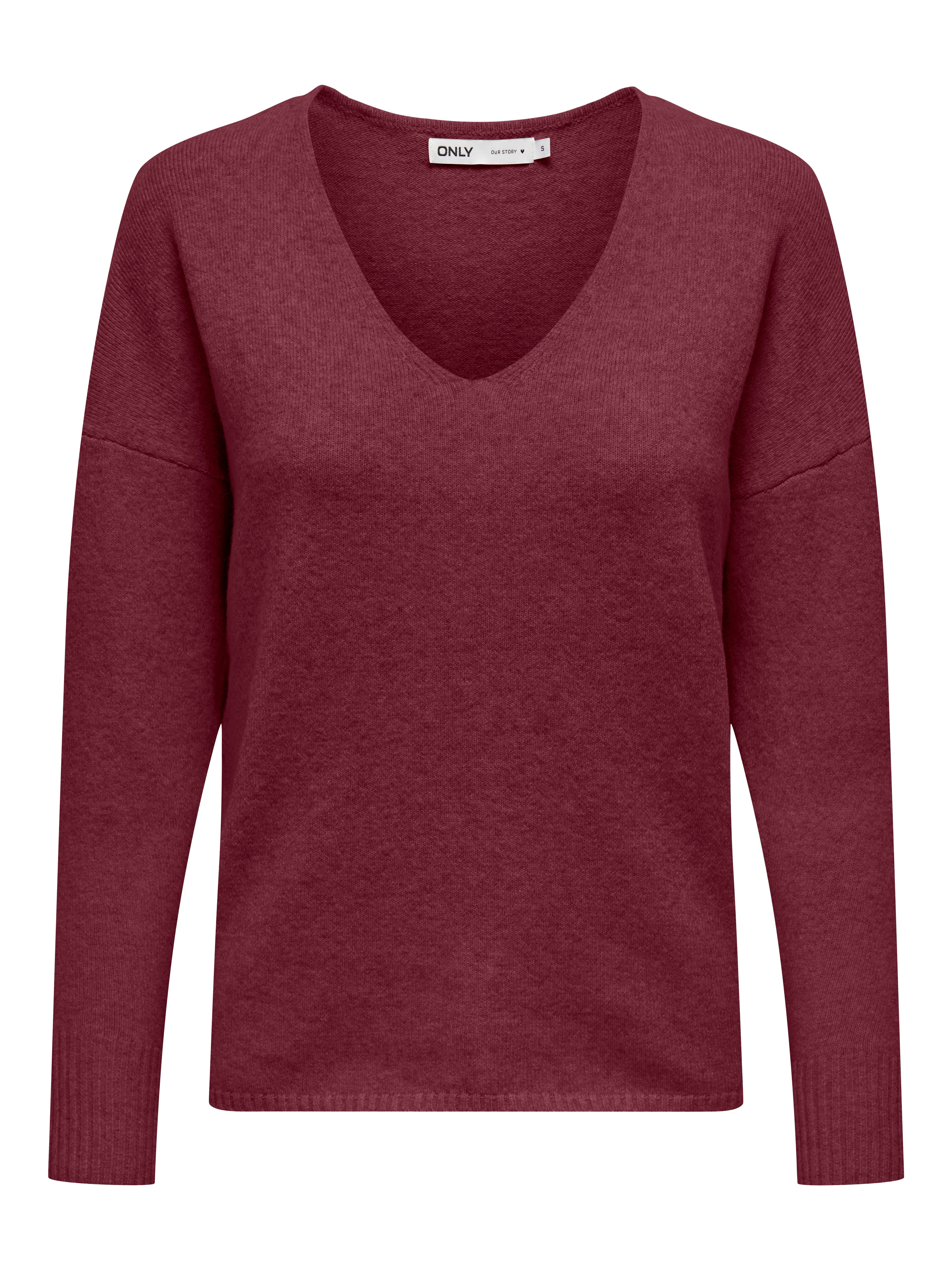 Only Trui met V-hals ONLRICA LIFE L/S V-NECK PULLO KNT NOOS