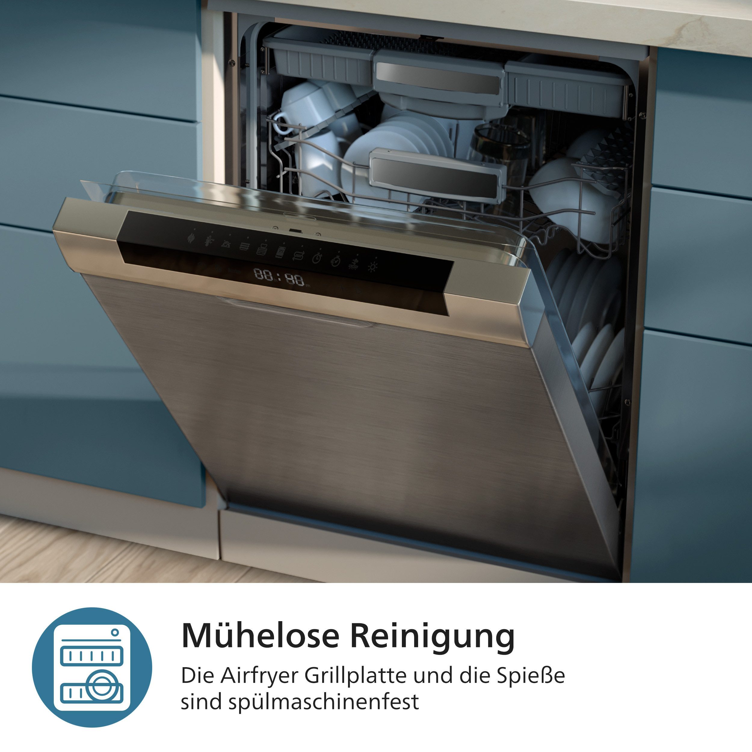 Philips Grillpan-inzet HD9926/00 voor Airfryer L (3.2-4.2L) & Dual Basket (set, 5-delig)