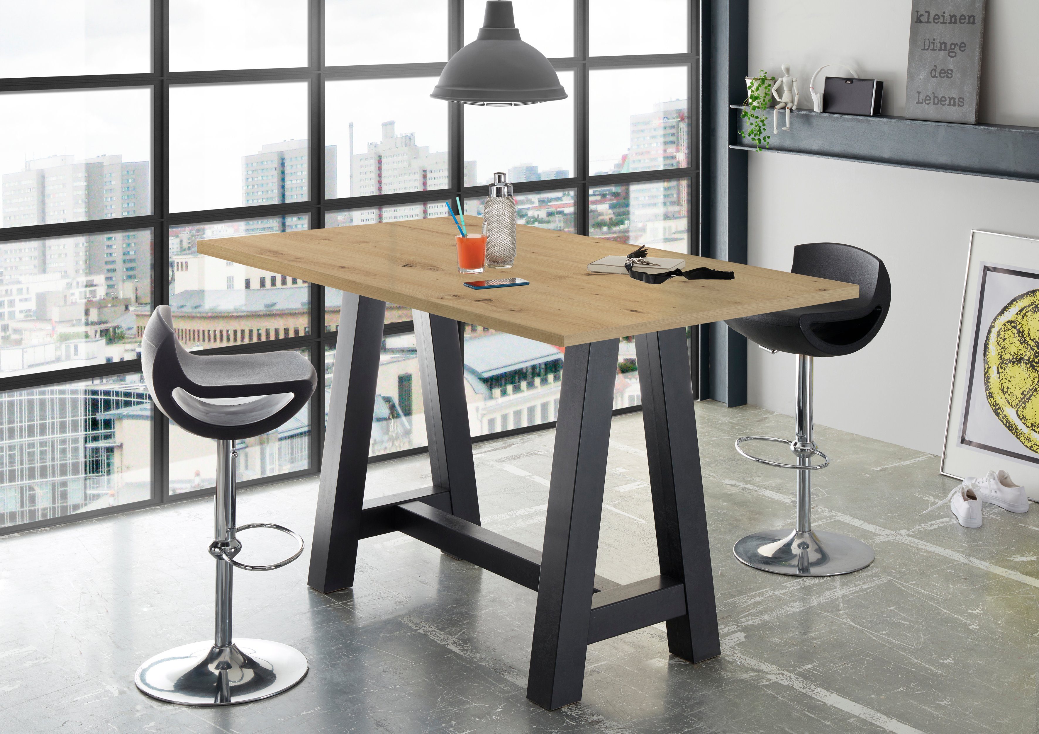 Mäusbacher Bartafel Frame in A-model (breedte 120, 140 of 160 cm) rechthoekige tafels maat 160 cm x 105 cm x 70 cm bruin