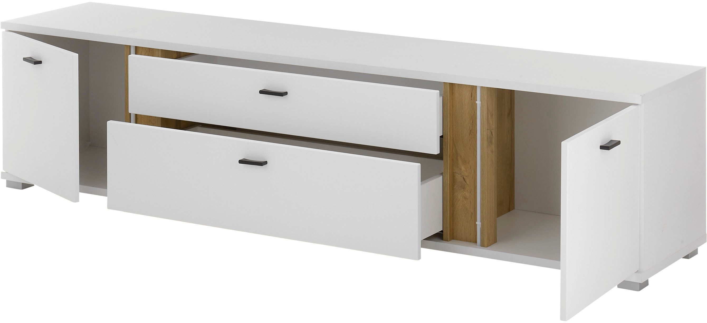 INOSIGN Tv-meubel Long Island in moderne trendkleur, inclusief verticale verlichting, breedte 200 cm (1 stuk)