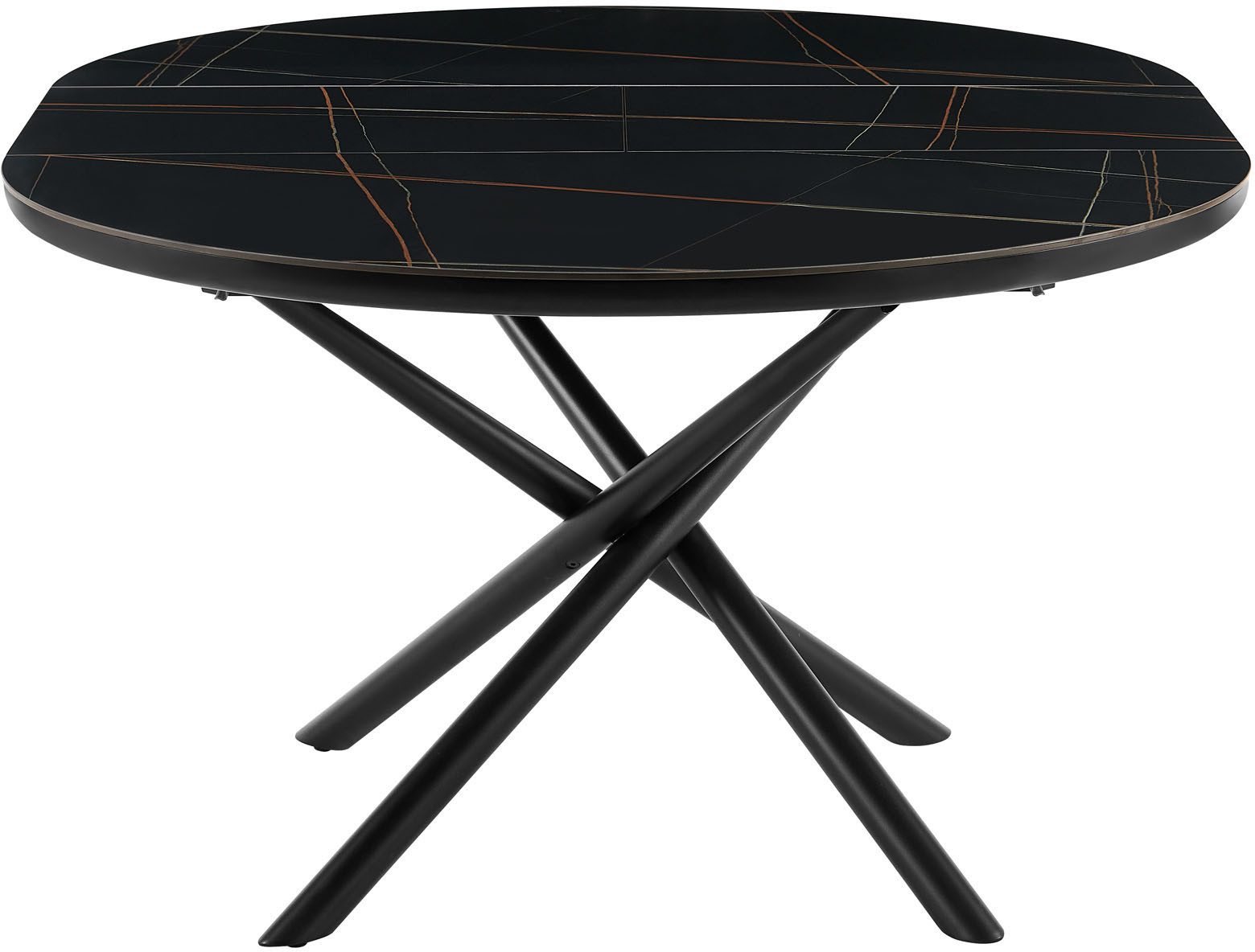 SalesFever Eettafel Stuttgart rond, keramiek, uitschuifbaar van 120 - 160 cm