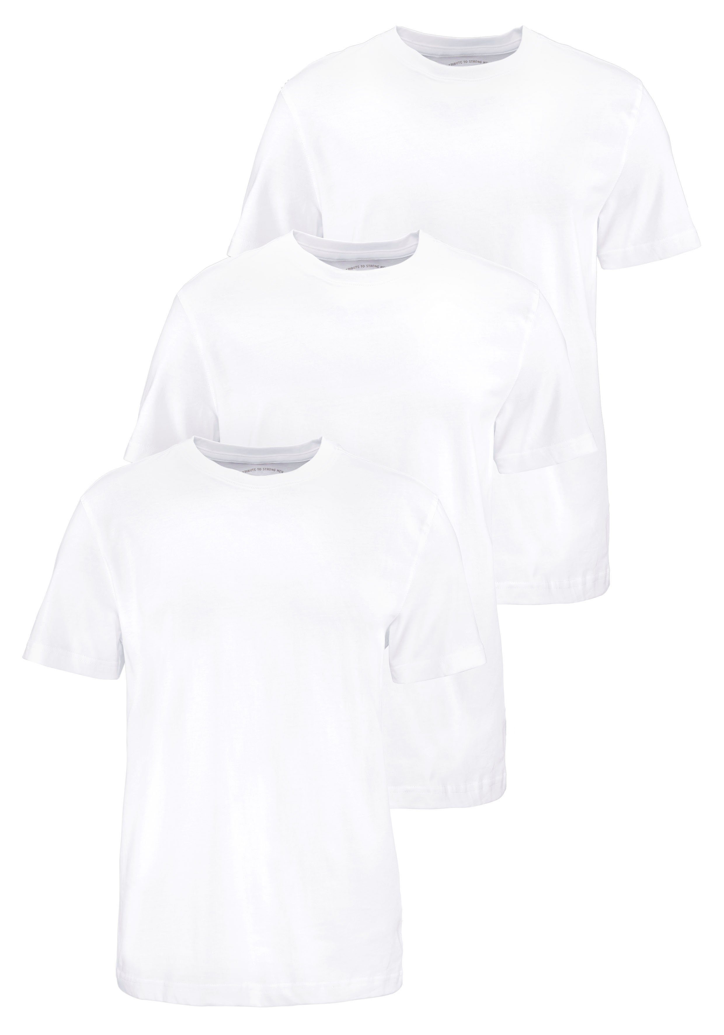 man's world t-shirt perfect als t-shirt om ergens onder te dragen (3-delig, set van 3) wit
