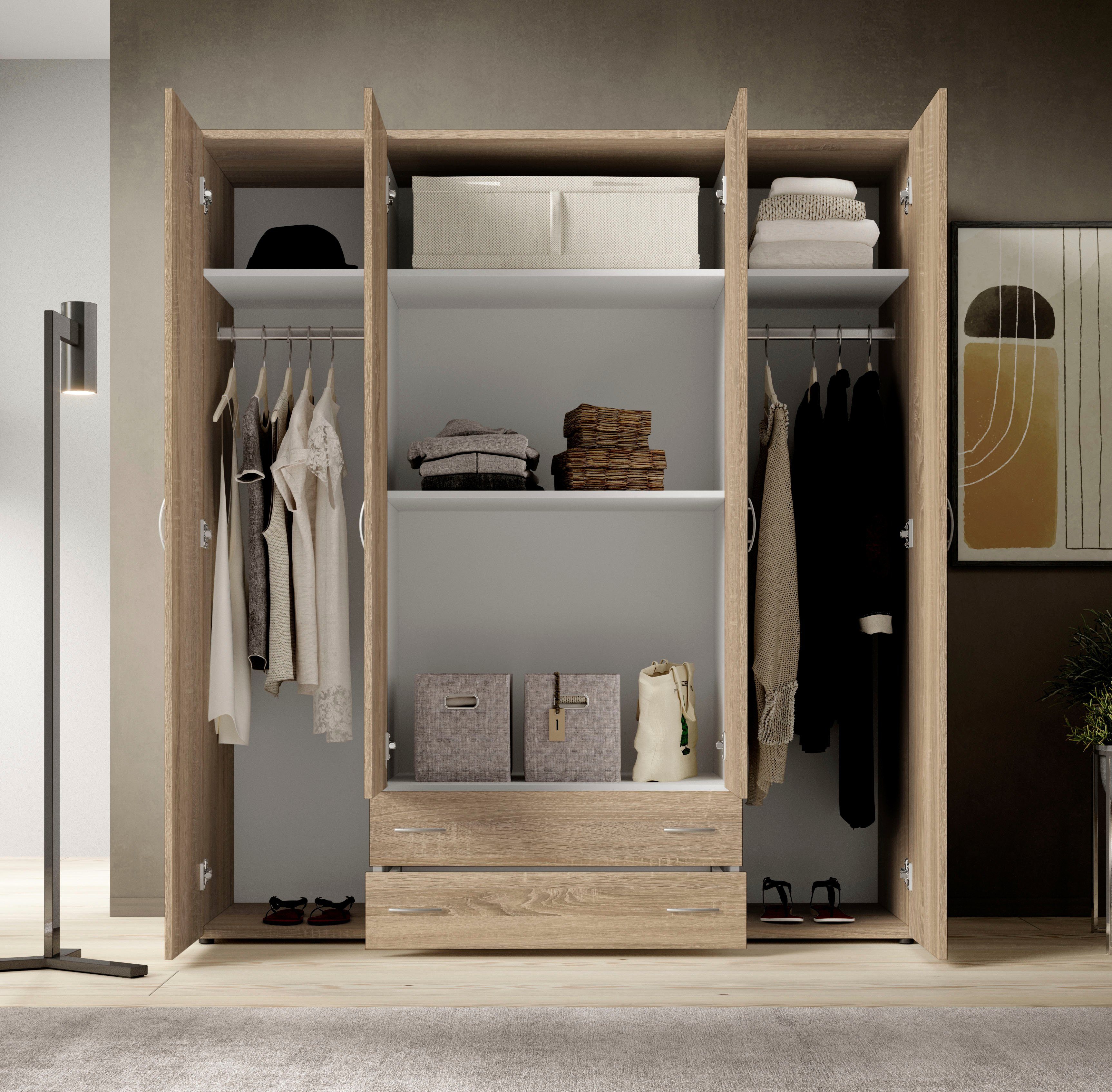 Schlafkontor Draaideurkast Base kledingkast Joe garderobekast waskast bega kast slaapkamer bestseller in 3 breedtes en 2 kleuren