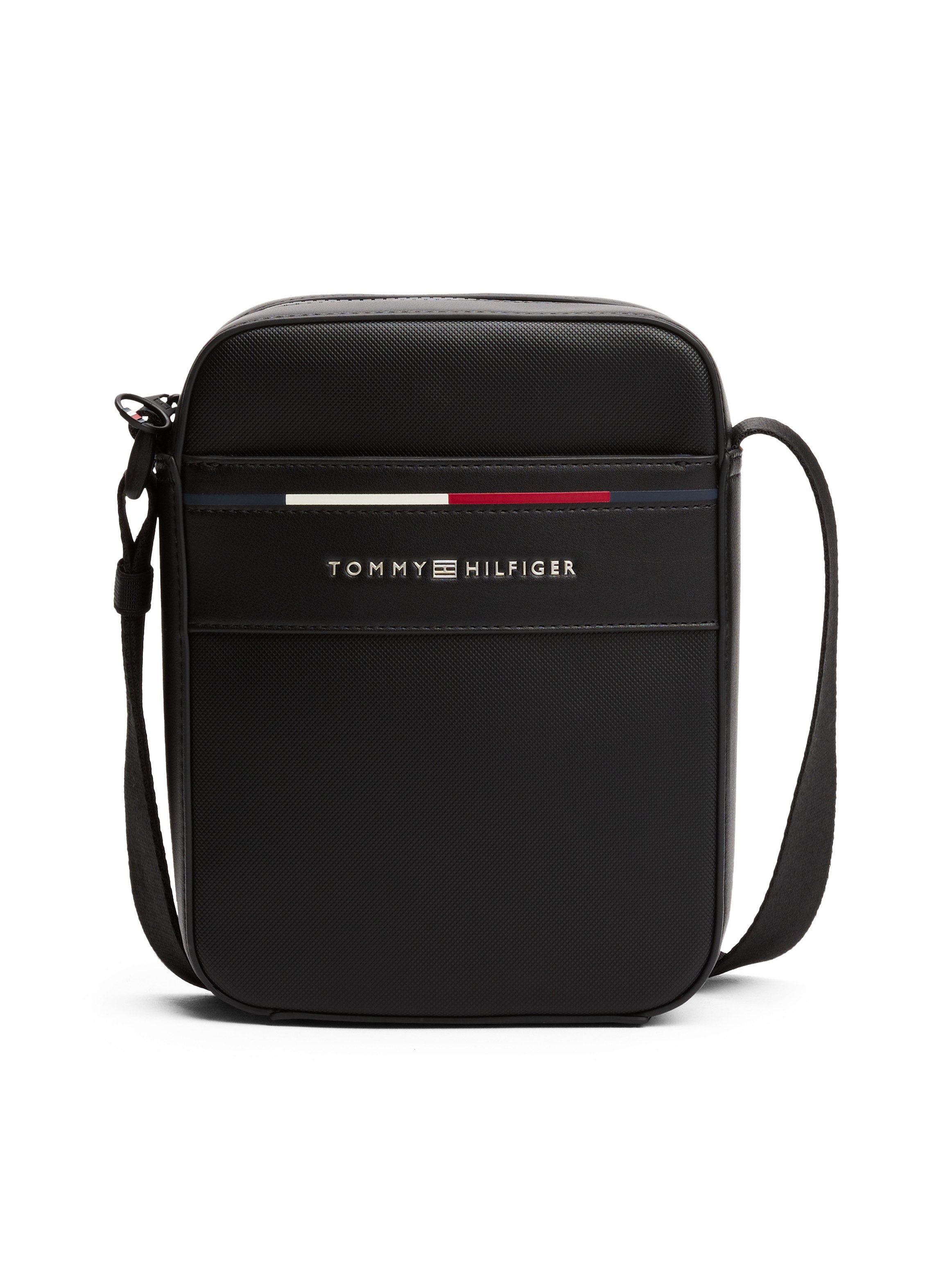 Tommy Hilfiger Schoudertas TH FOUNDATION MINI REPORTER , mannen messenger tas, schoudertas met gekleurde accenten