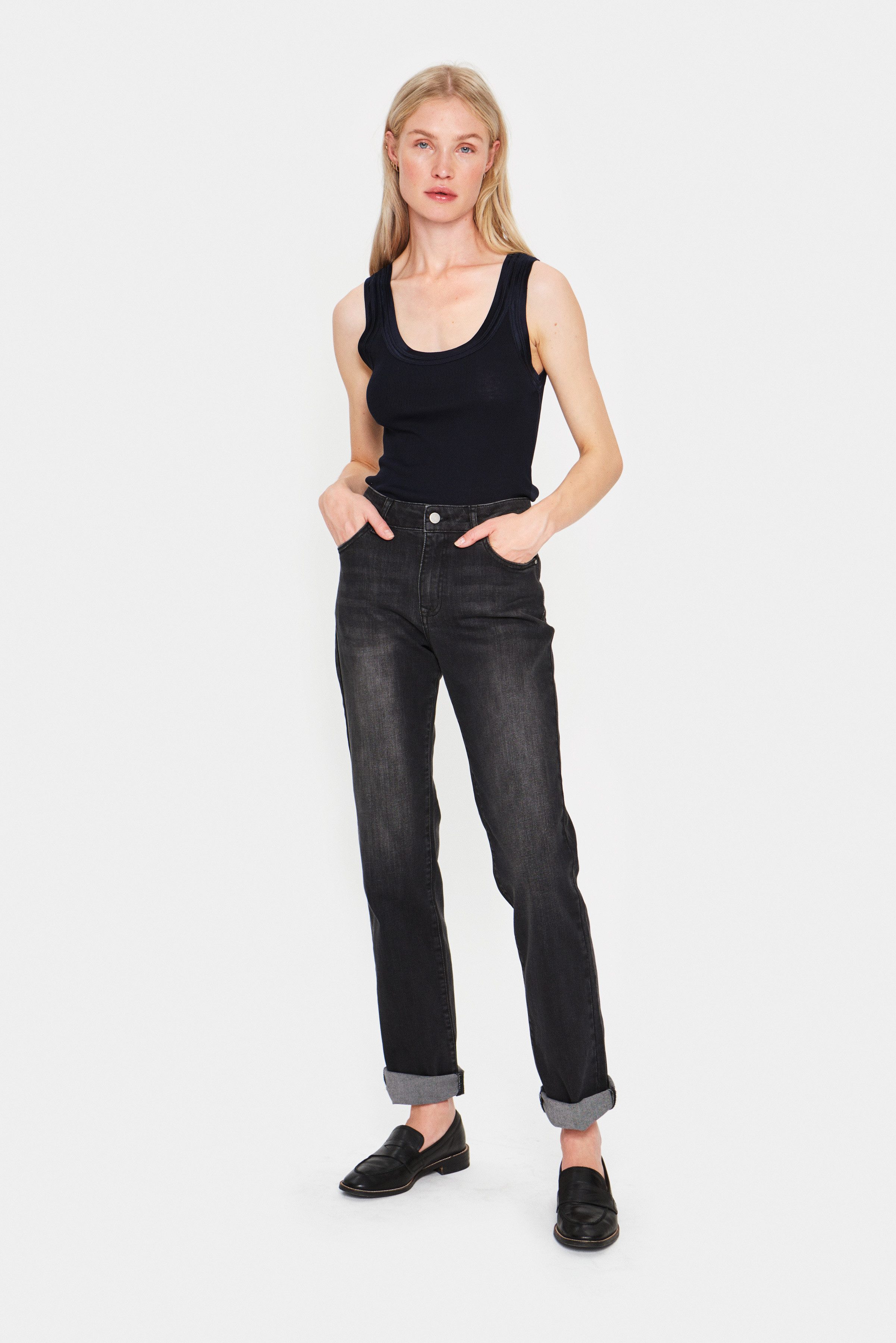Saint Tropez Tanktop SZ-MAYA TANK TOP met zijde-aandeel