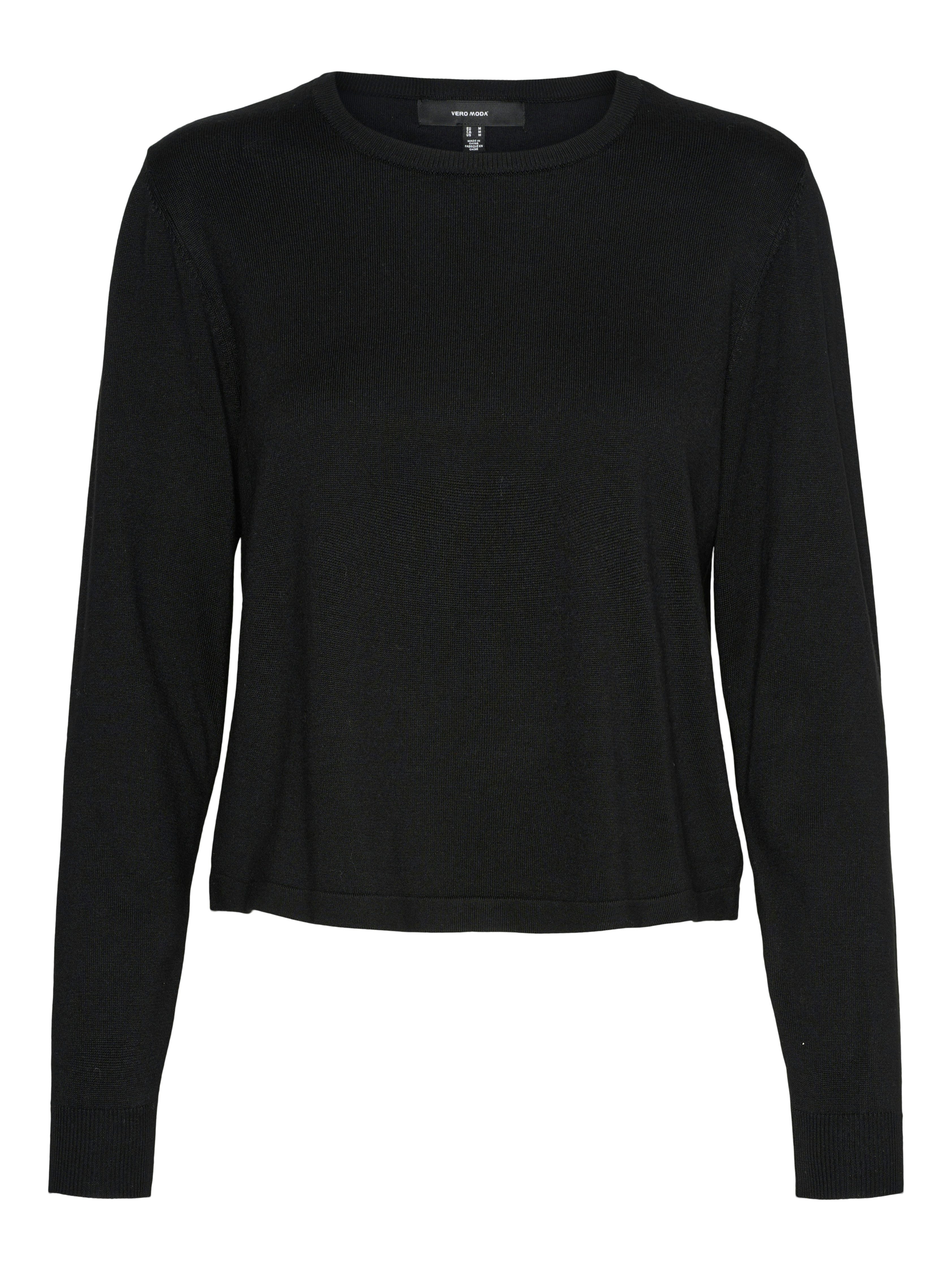 Vero Moda Gebreide trui VMSILJE LS O-NECK SHORT PULLOVER GA NOOS