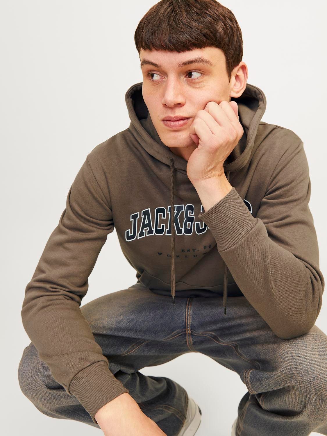 Jack & Jones Hoodie JJECALEB VARSITY SWEAT HOOD NOOS