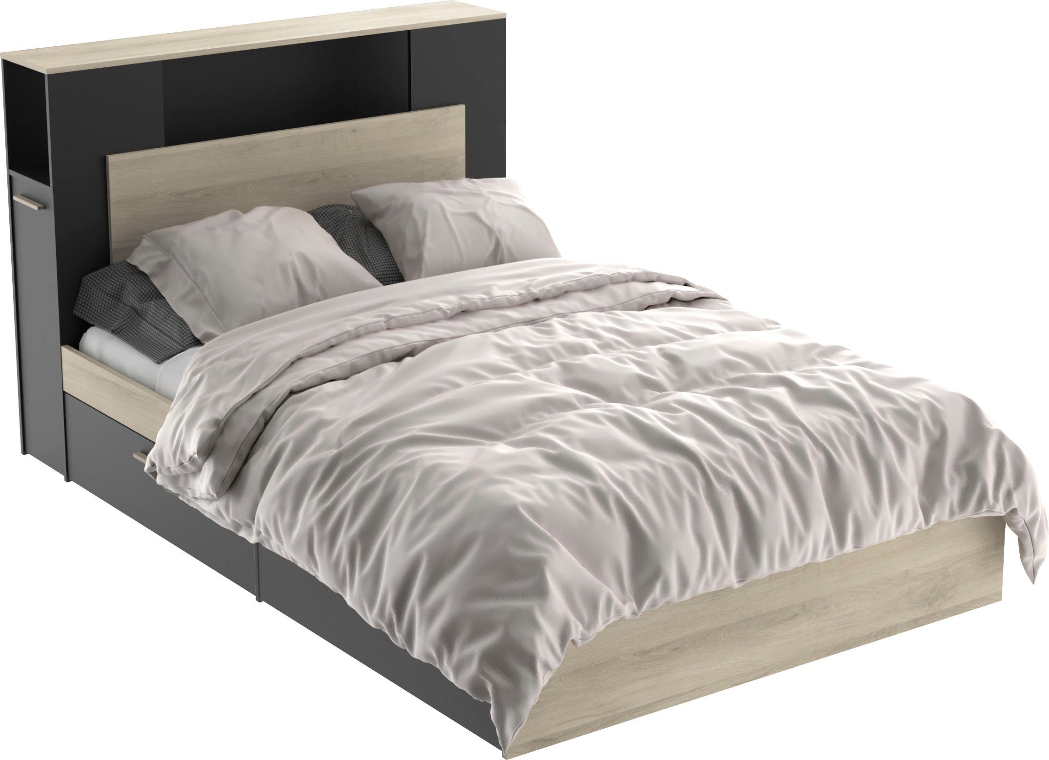 Demeyere GROUP Bedframe LIFE ideaal voor kleine kamers, ruimtebesparend, veel opbergruimte