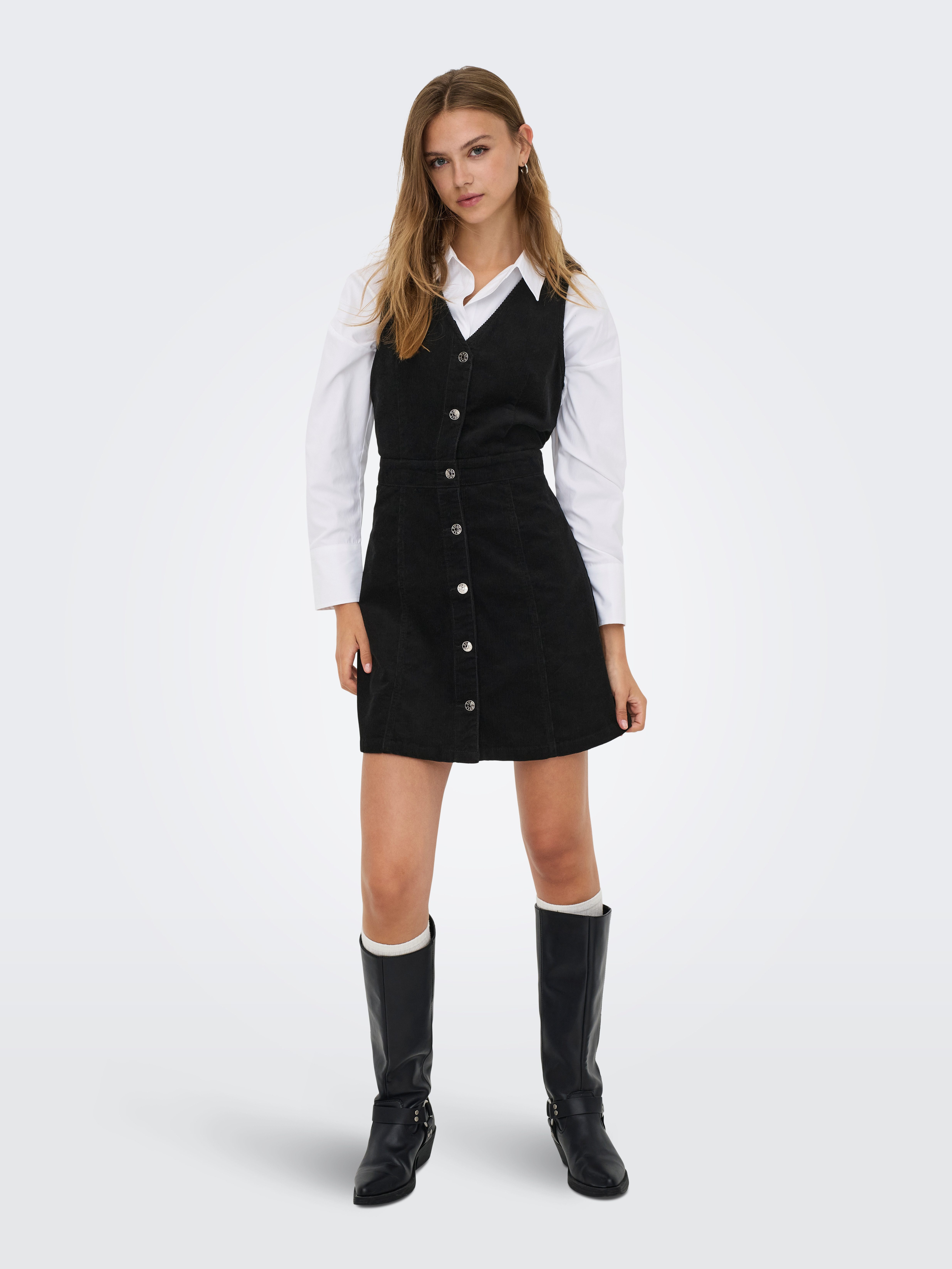 Only Cordjurk ONLMOXIE S/L BUT CORD DRESS CC PNT