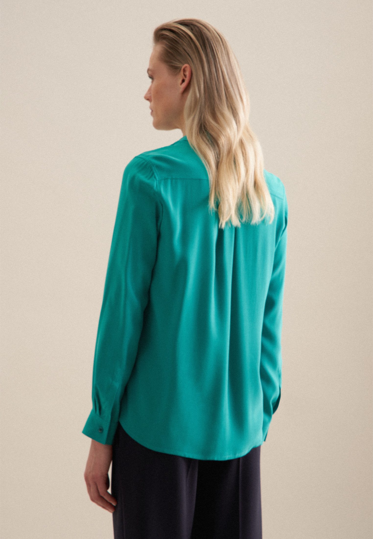 seidensticker Overhemdblouse Lange mouwen kraag uni