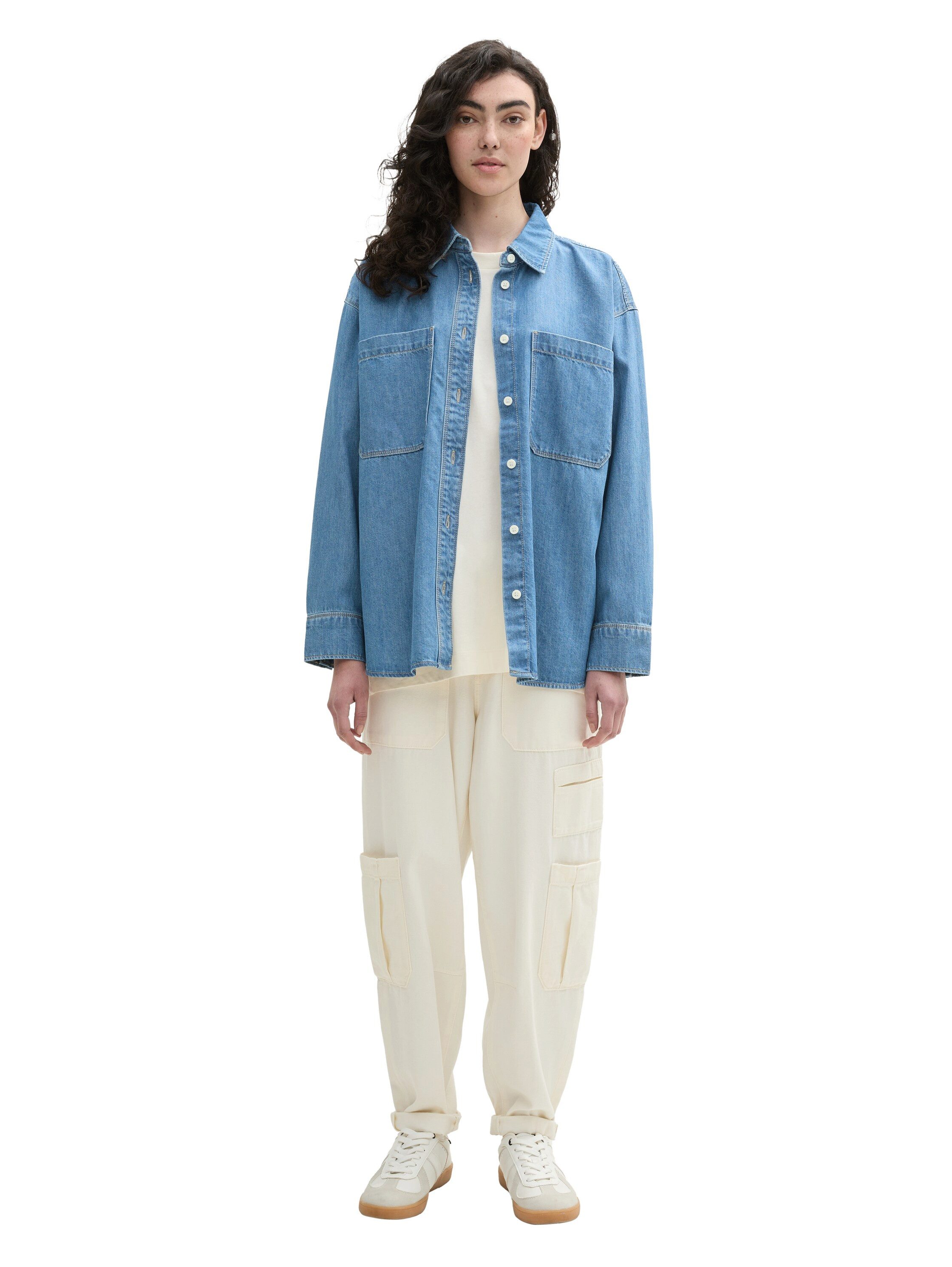 Tom Tailor Denim Jeans blouse met borstzakken