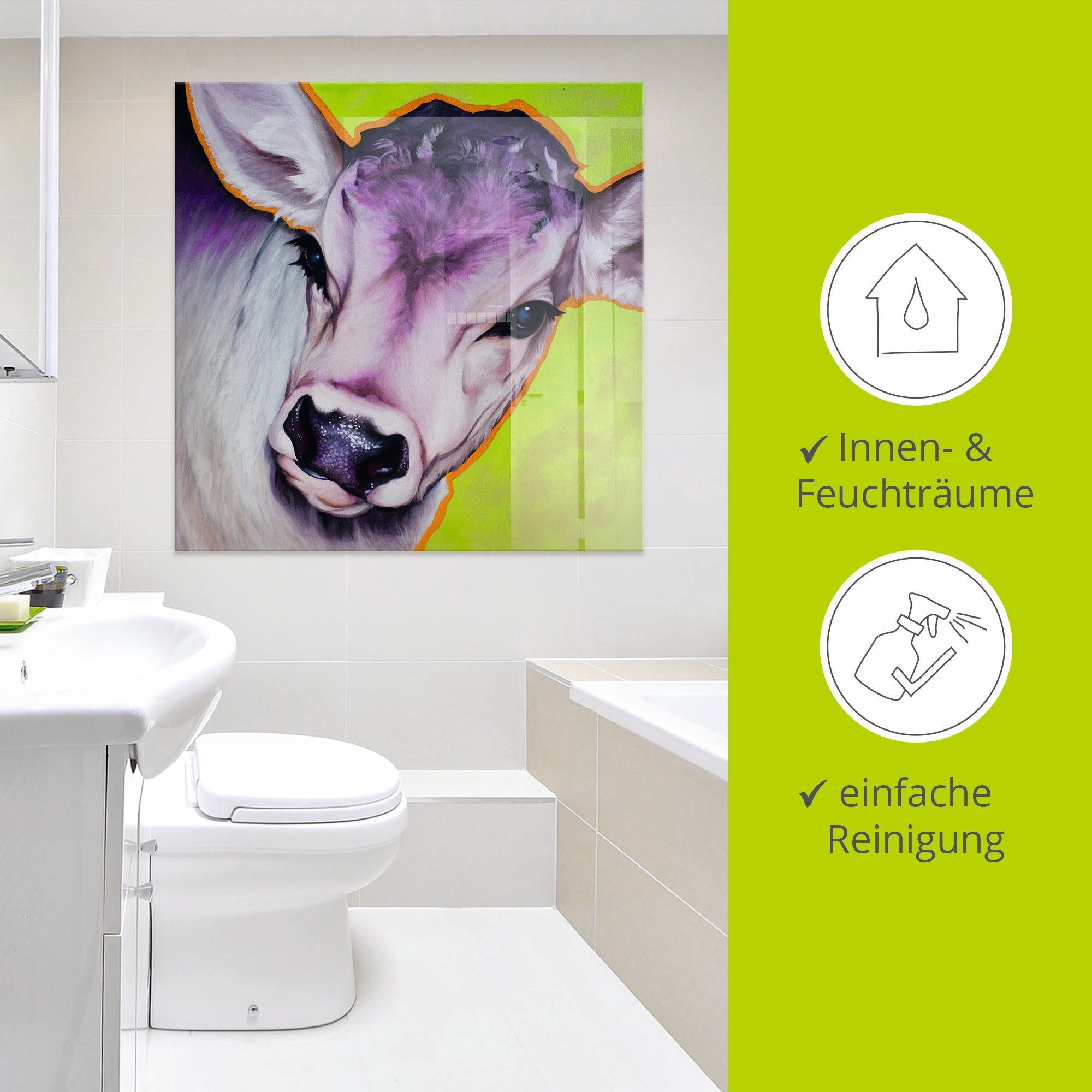 Artland Print op glas Koe Pretty Betty in verschillende maten