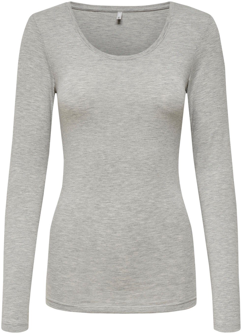 Only Shirt met lange mouwen ONLLIVE LOVE NEW LS O-NECK TOP CS JRS