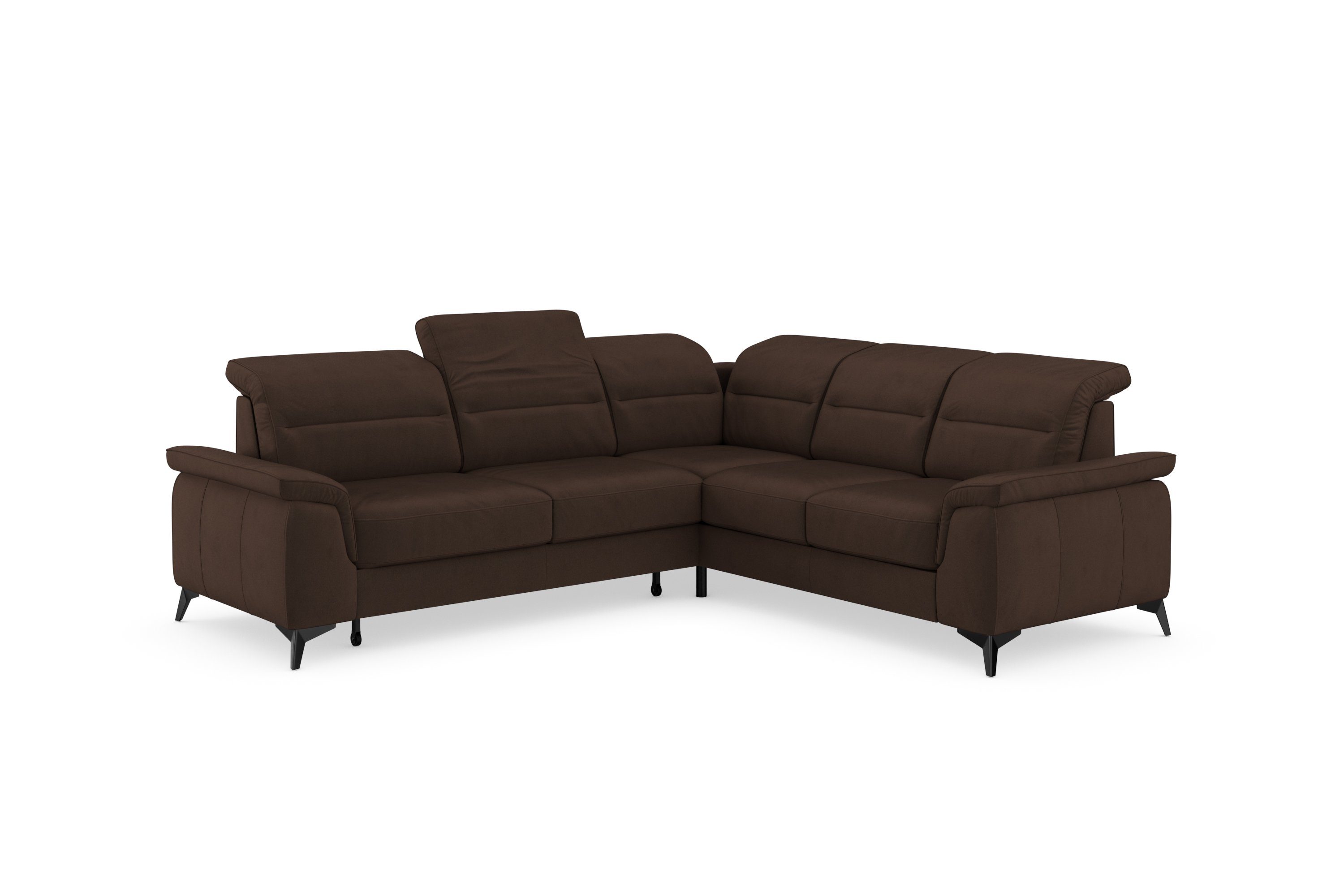sit&more Hoekbank Sinatra L-vorm optioneel met verstelbare hoofdsteun en armleuning, metalen poten