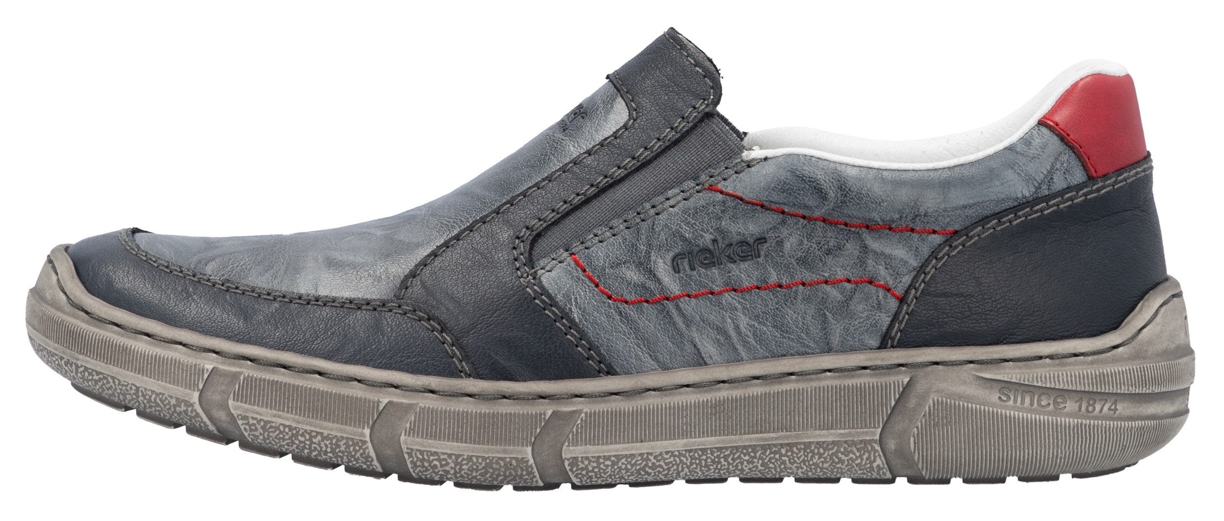 Rieker Instappers , slip-on sneaker, lage schoen, vrijetijdsschoen met schachtpolstering