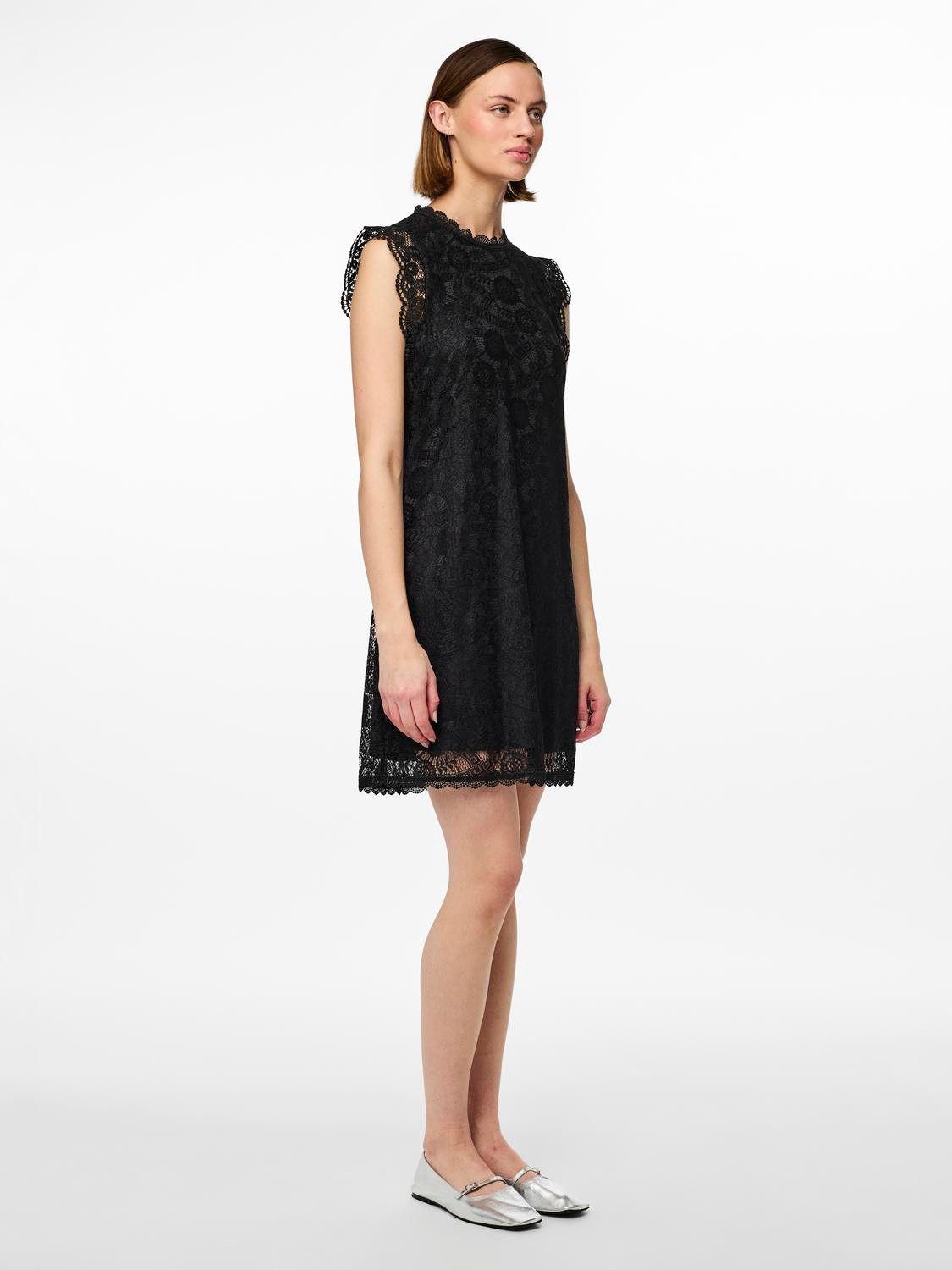 pieces Kanten jurk PCOLLINE SL LACE DRESS NOOS