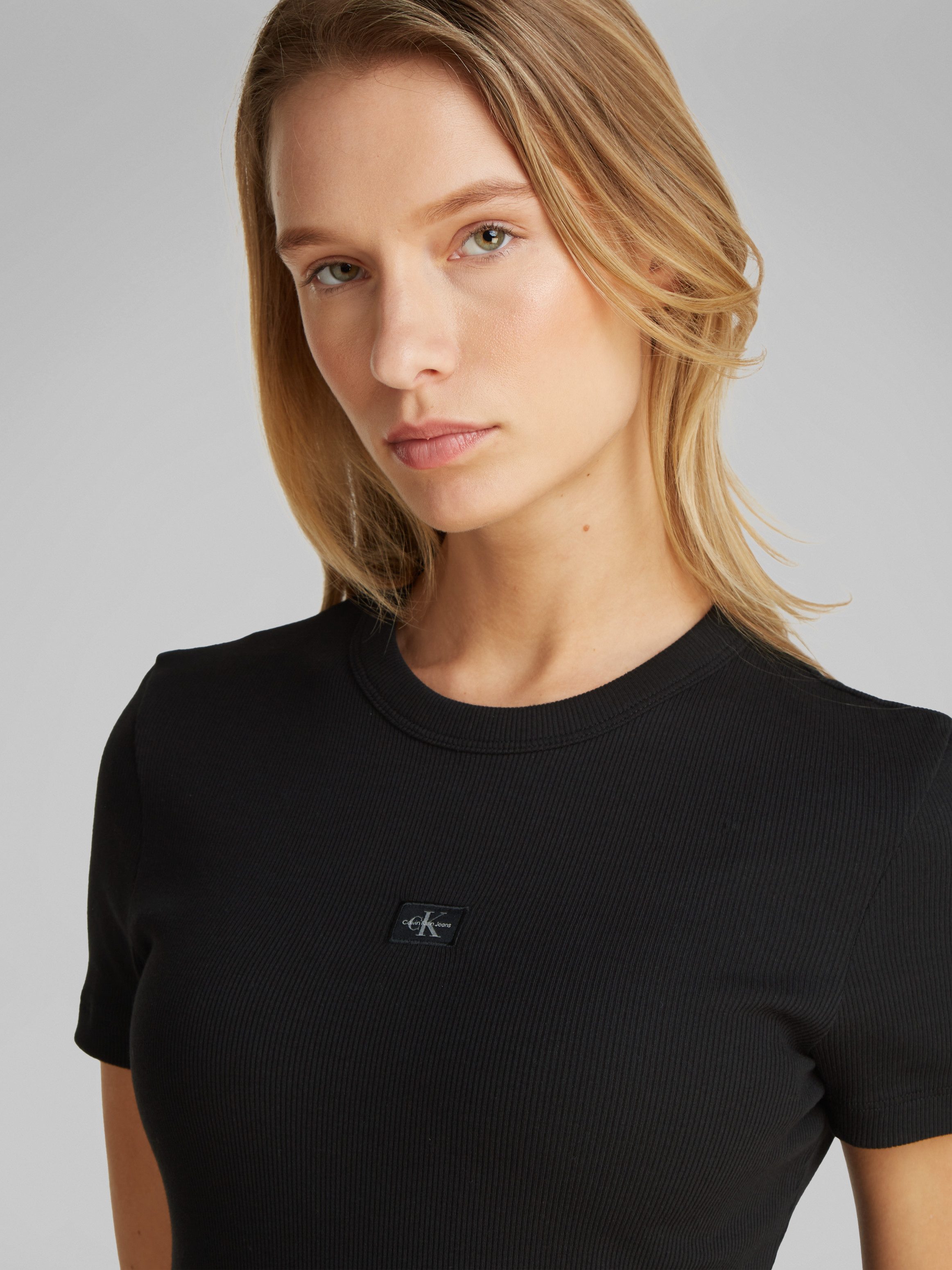 Calvin Klein T-shirt WOVEN LABEL RIB FITTED TEE