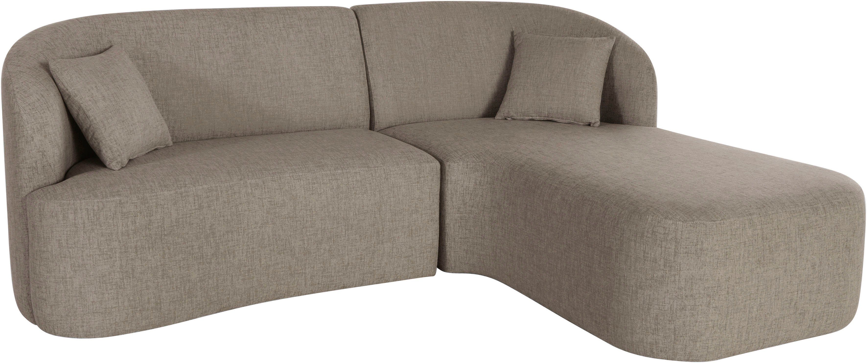 LeGer Home by Lena Gercke Hoekbank Dilara L-vorm afgeronde rugleuning en front, in 3 stofkwaliteiten