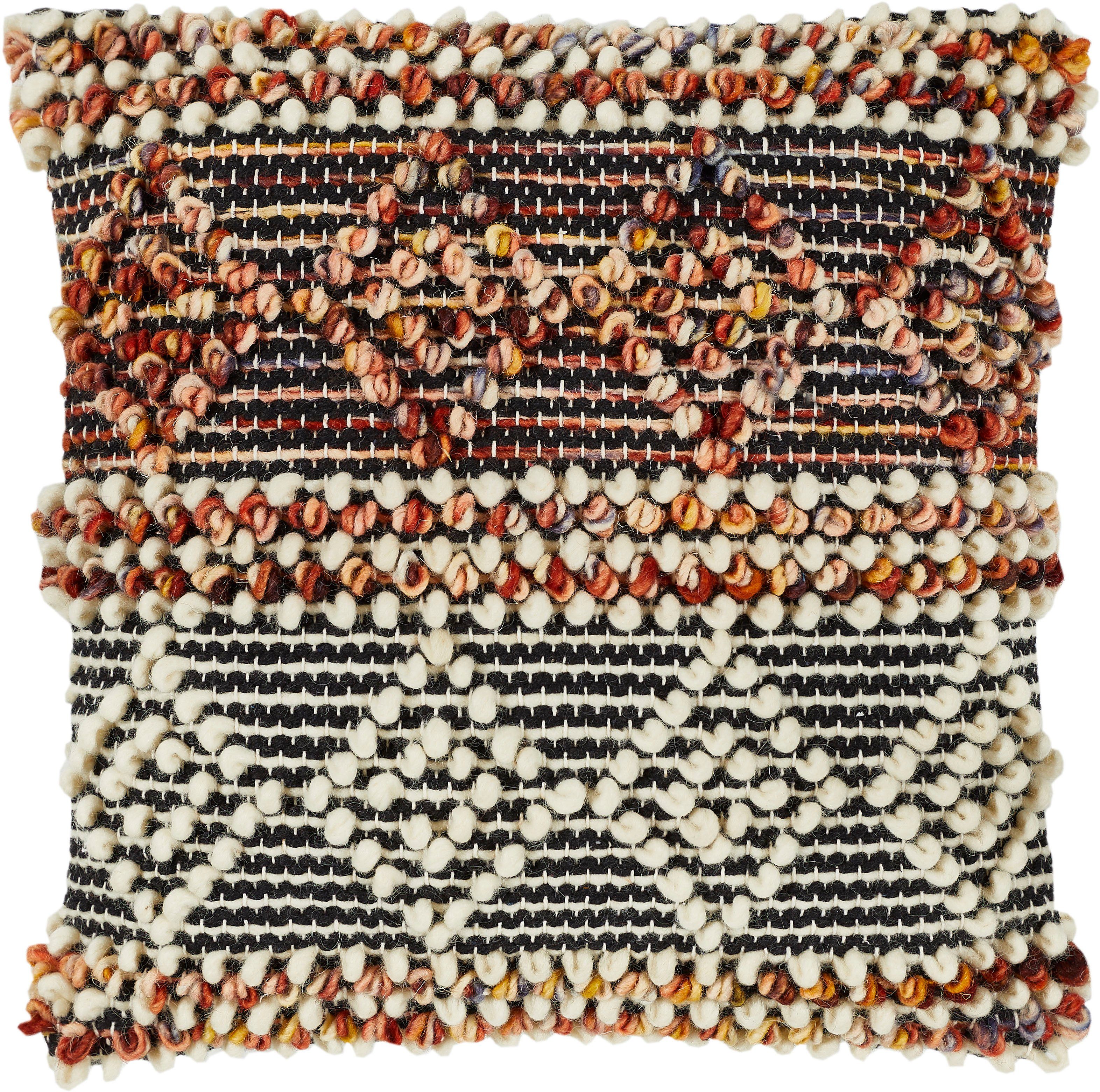 LUXOR living Sierkussen Aalborg Sierkussen, vierkant, 40x40 cm, wollen kussen met vulling, boho stijl (1 stuk)