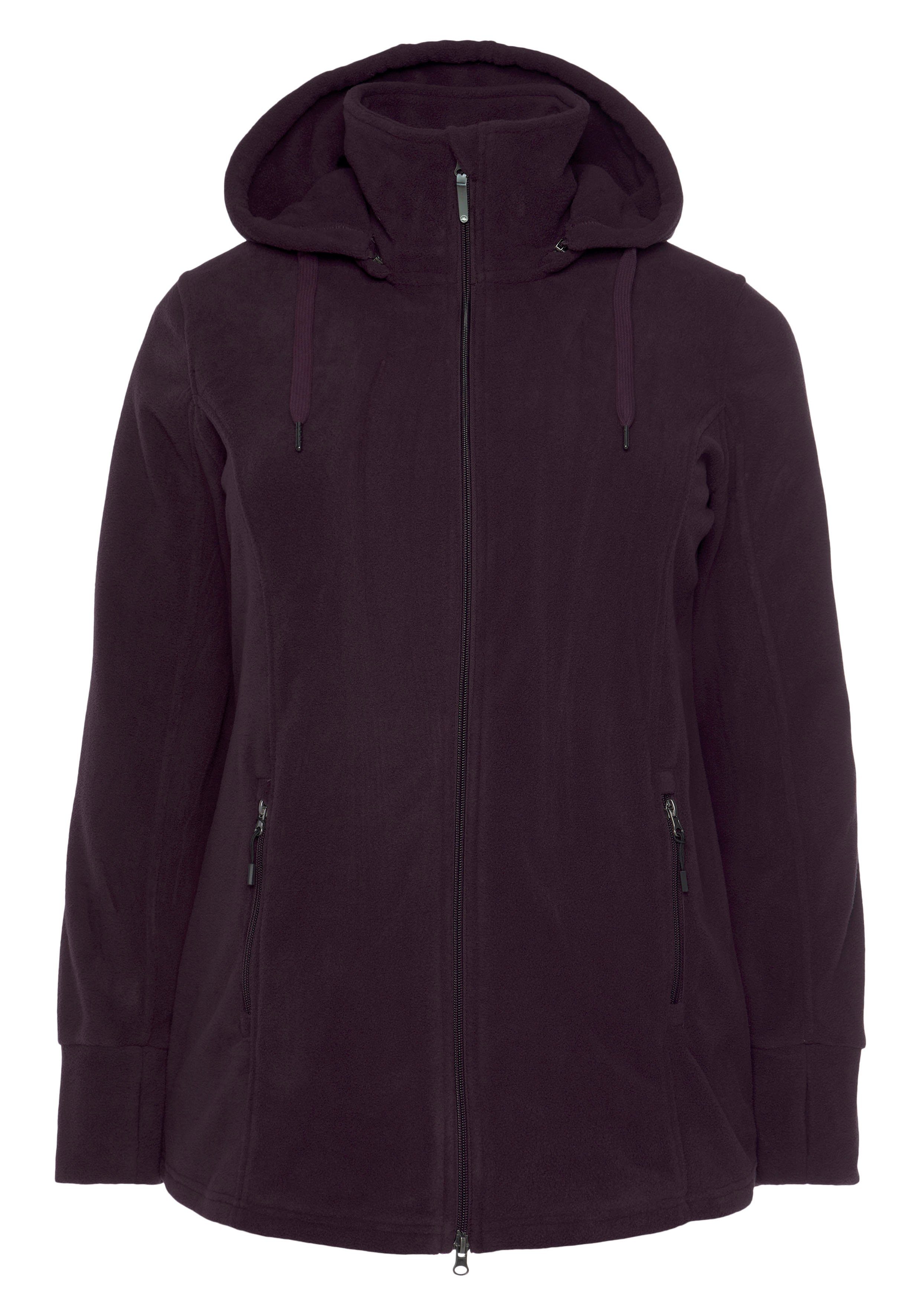 Polarino Fleecejack voor koude dagen, van fleece, sportieve stijl, ademend