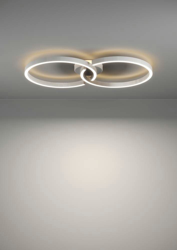 EGLO Plafondlamp AMANDOLO dimmbare plafondlamp, afstandsbediening, metaal in wit, rgb backlight (1 stuk)