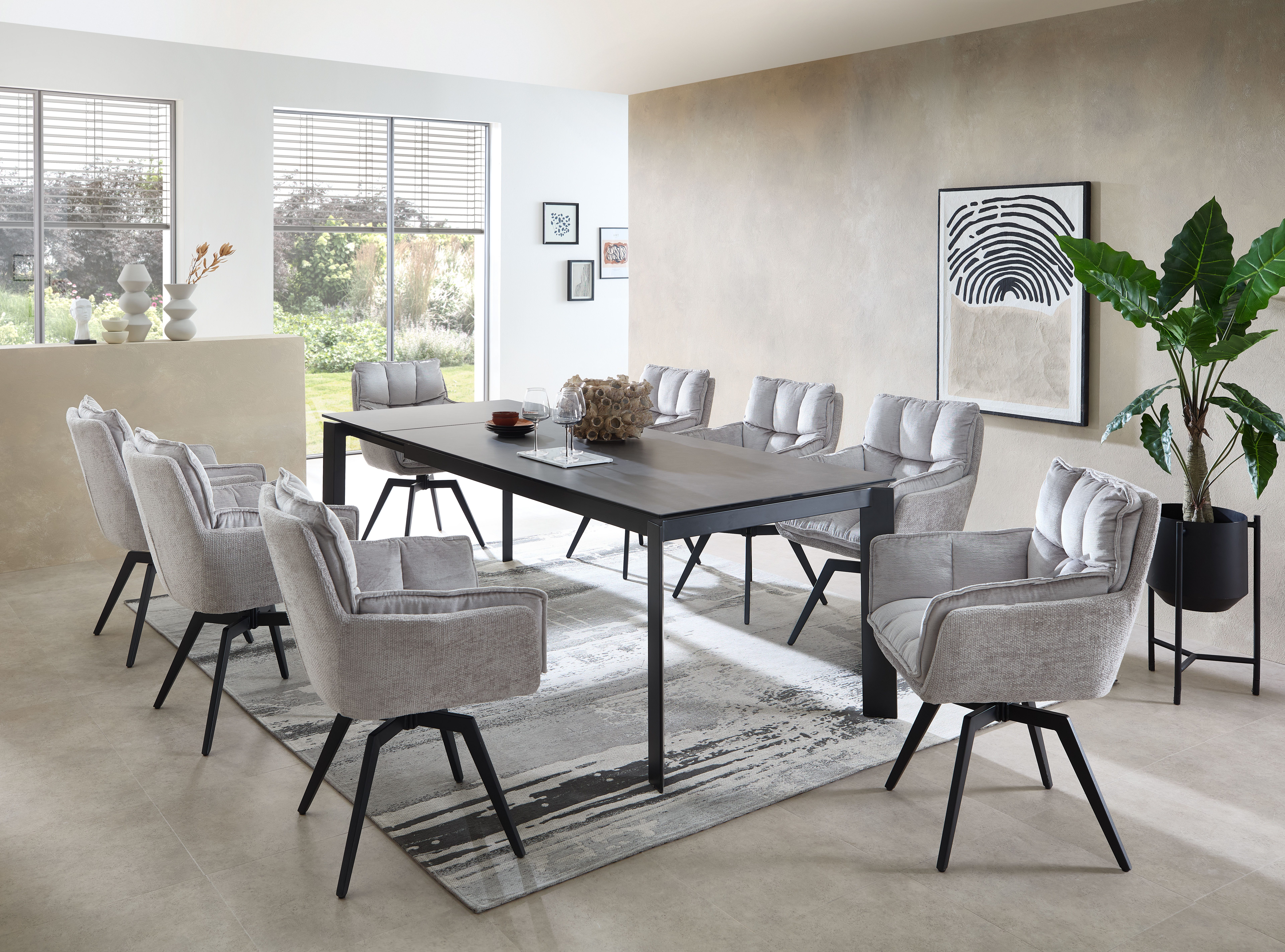 Stolkom Eettafel Paul eettafel keramiek, uitschuifbaar tot 240 cm, BxHxD 180x76x95 cm