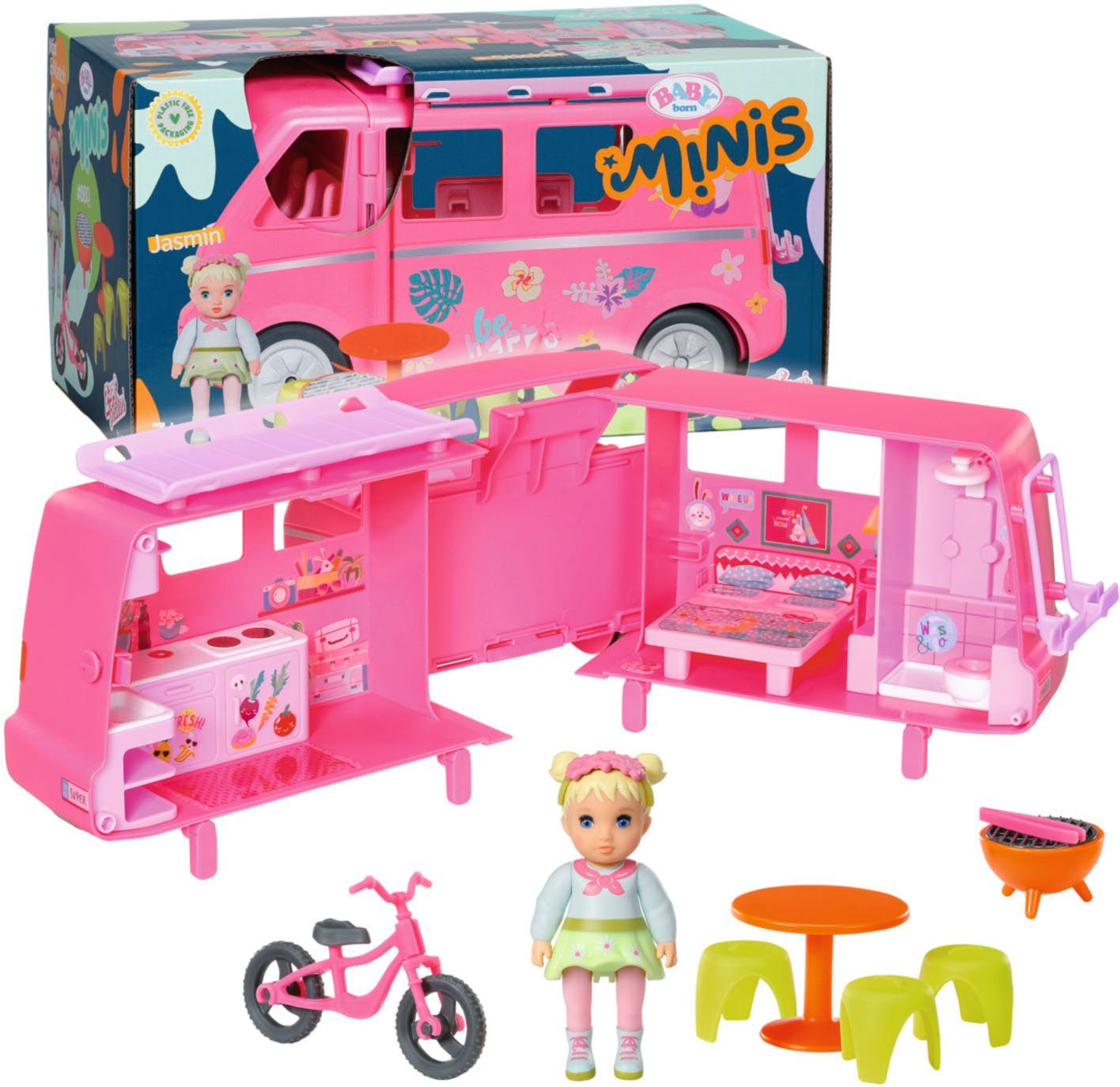 Baby Born Mini-pop BABY born® mini’s camper inclusief baby born® mini pop