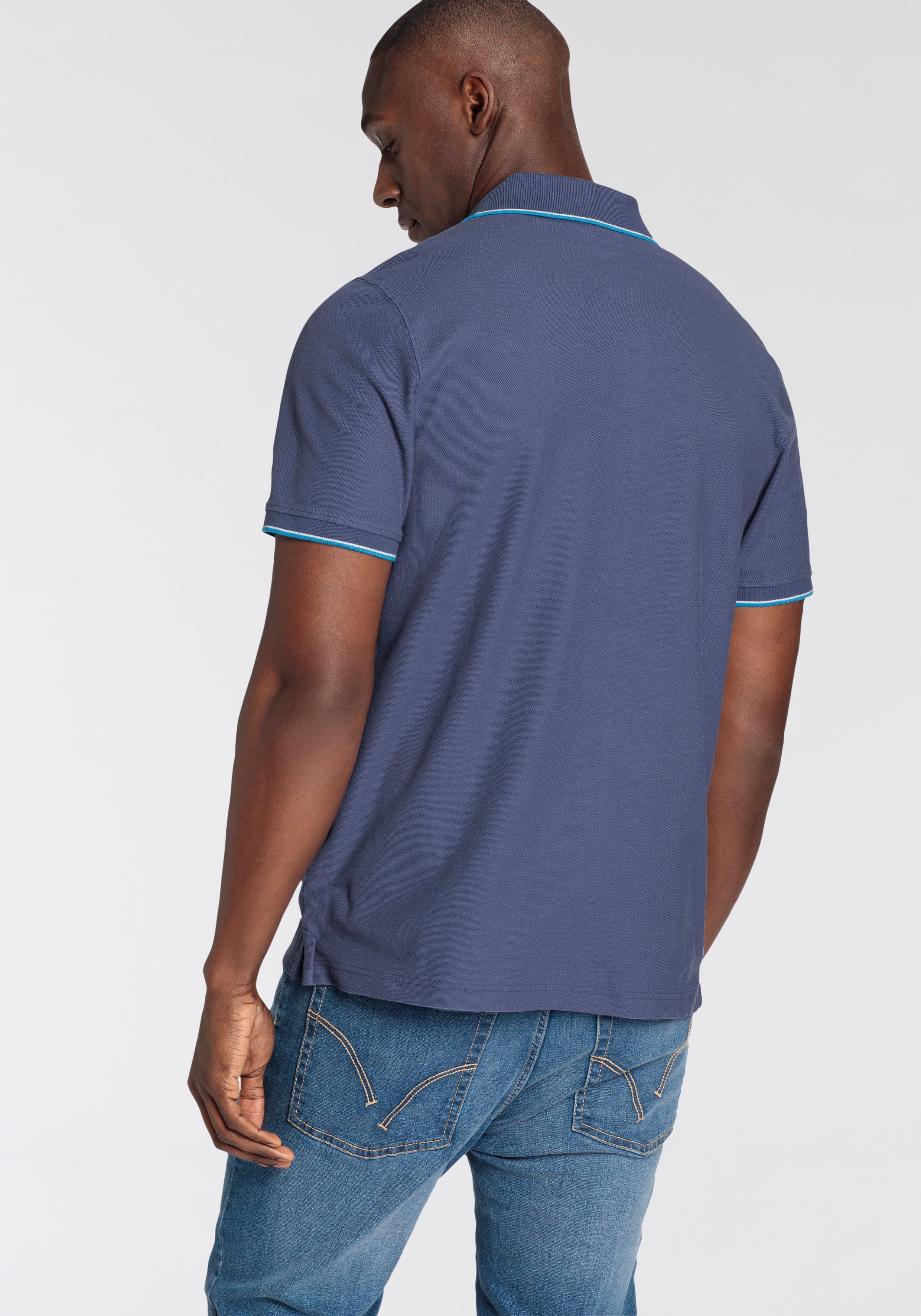 Man's World Poloshirt Korte mouwen, met ribboordjes, polokraag, casual print