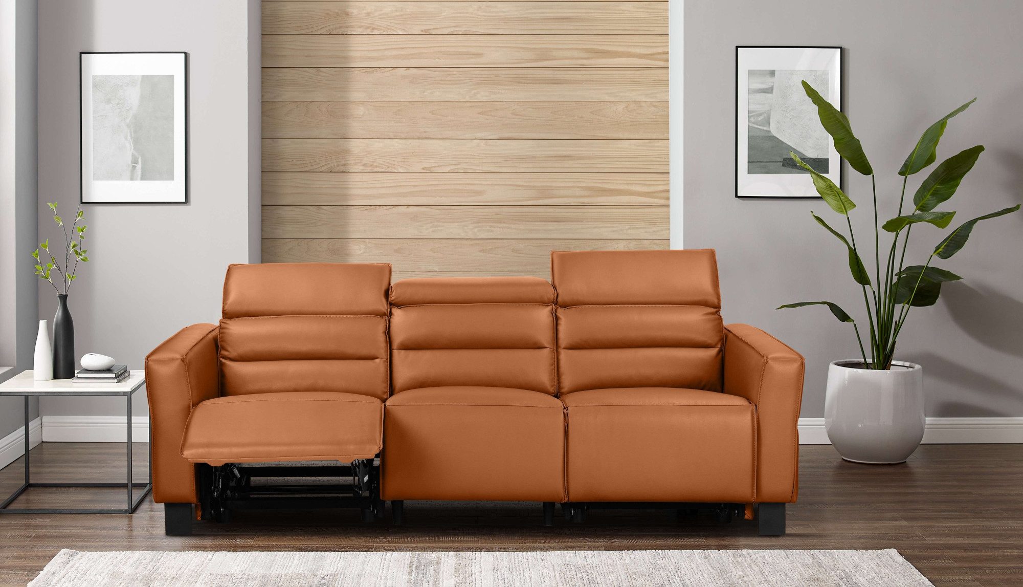 Places of Style 3-zitsbank Carpari, 224 cm, handmatige of elektrische relaxfunctie in 2 zitplaatsen