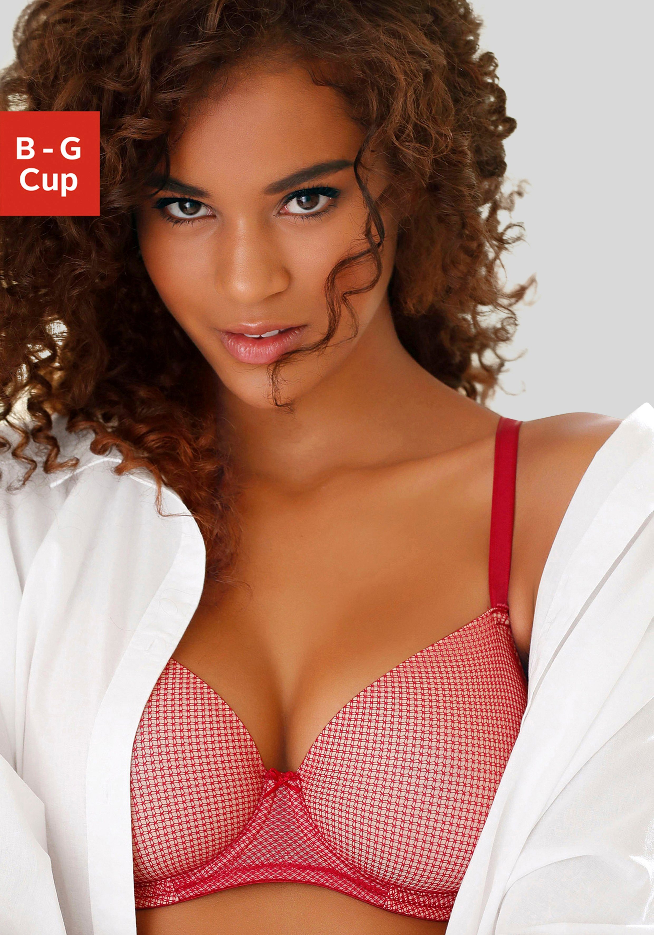 Lascana Bh met steuncups Invisible Pink met spacer-schalen, perfect onder witte kleding dames voorgevormde bh's maat 70 C roze