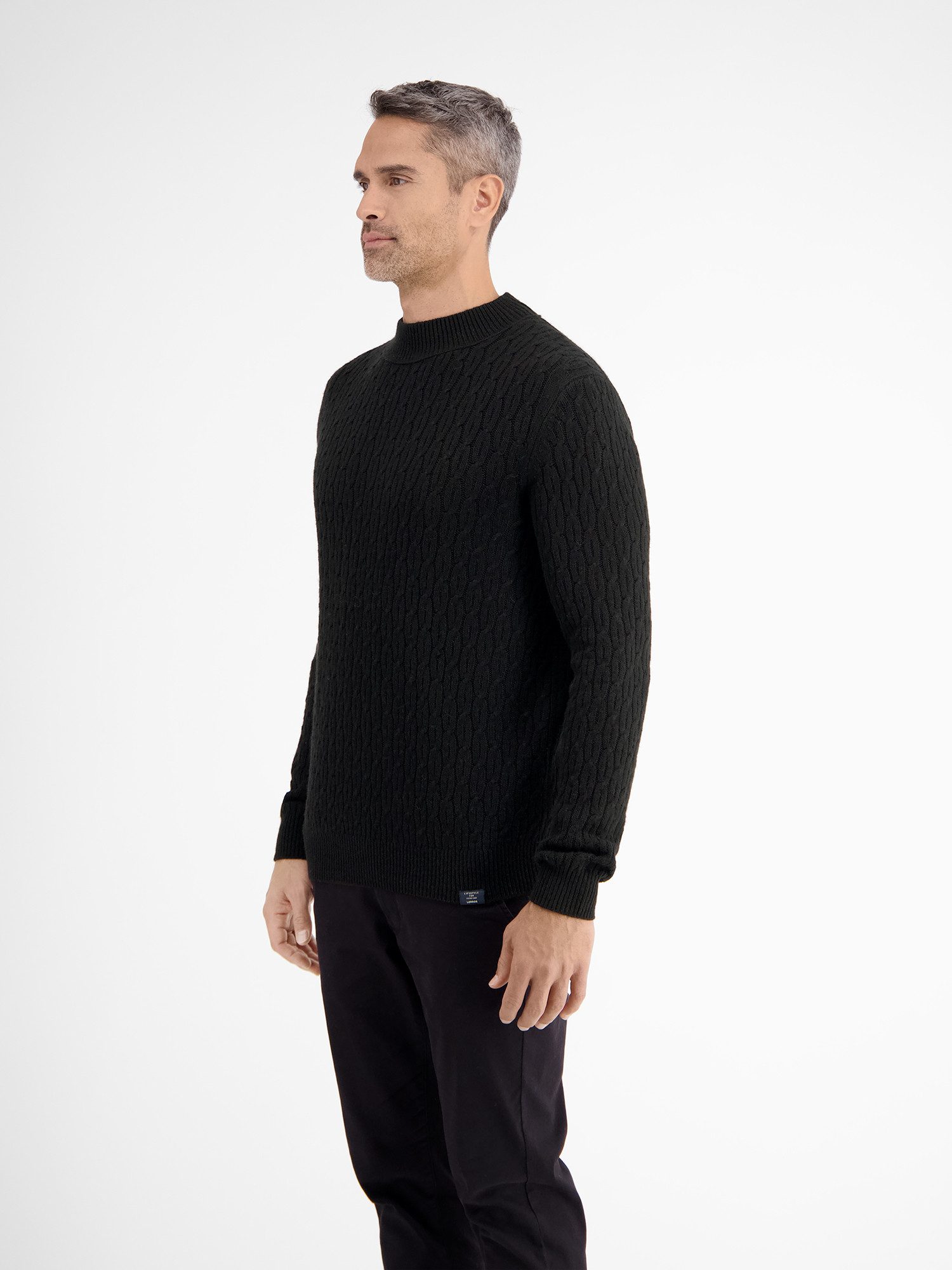 Lerros Gebreide trui LERROS kabelgebreide pullover met turtleneck