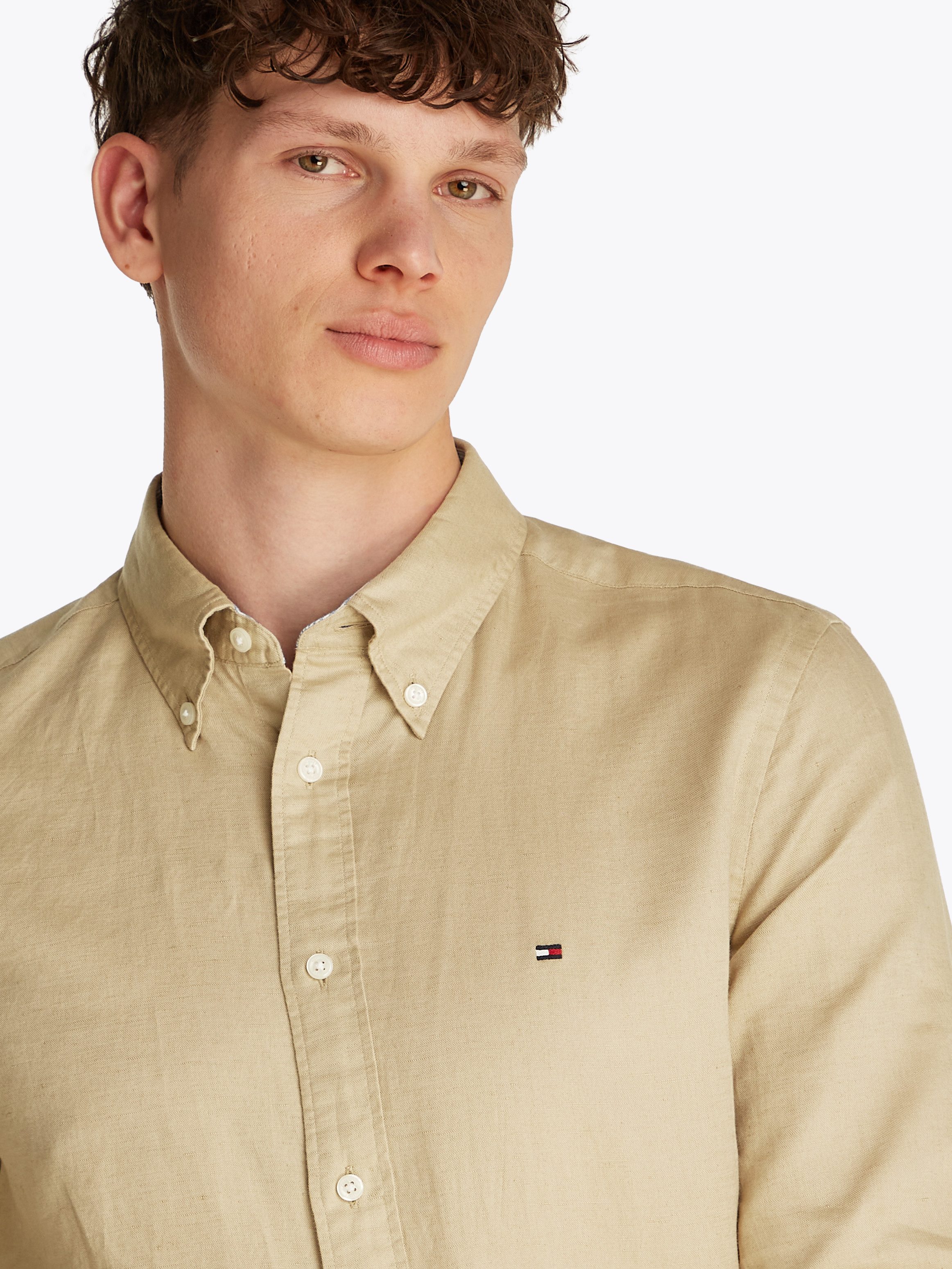 Tommy Hilfiger Overhemd met lange mouwen LINEN BLEND SOLID RF SHIRT