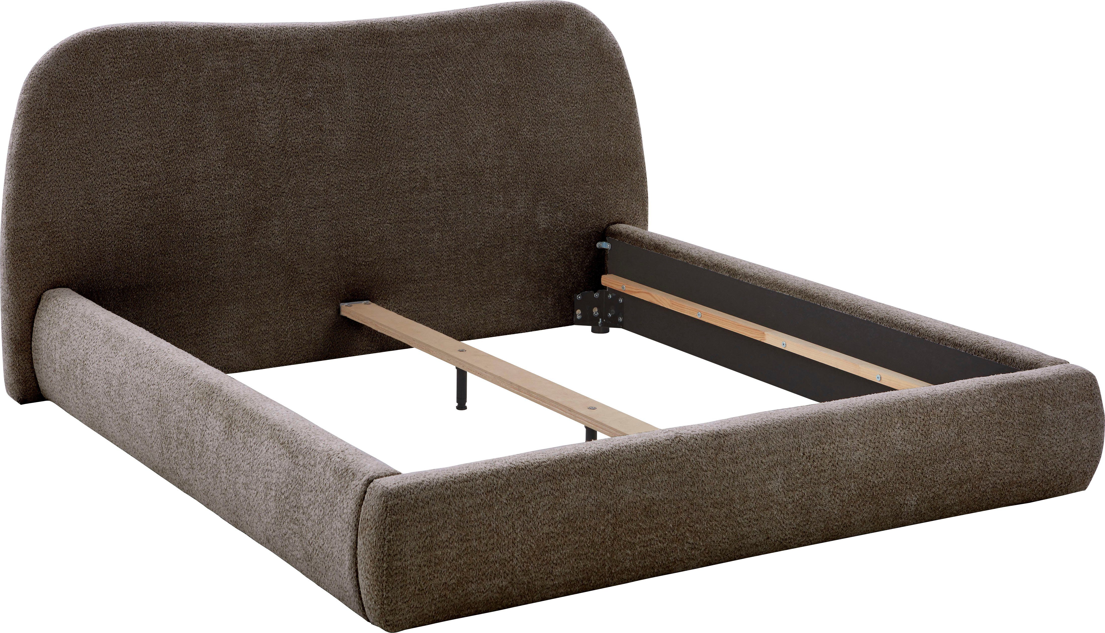 ATLANTIC home collection Gestoffeerd bed Sophie met of zonder opbergruimte, hoogwaardige bouclé bekleding
