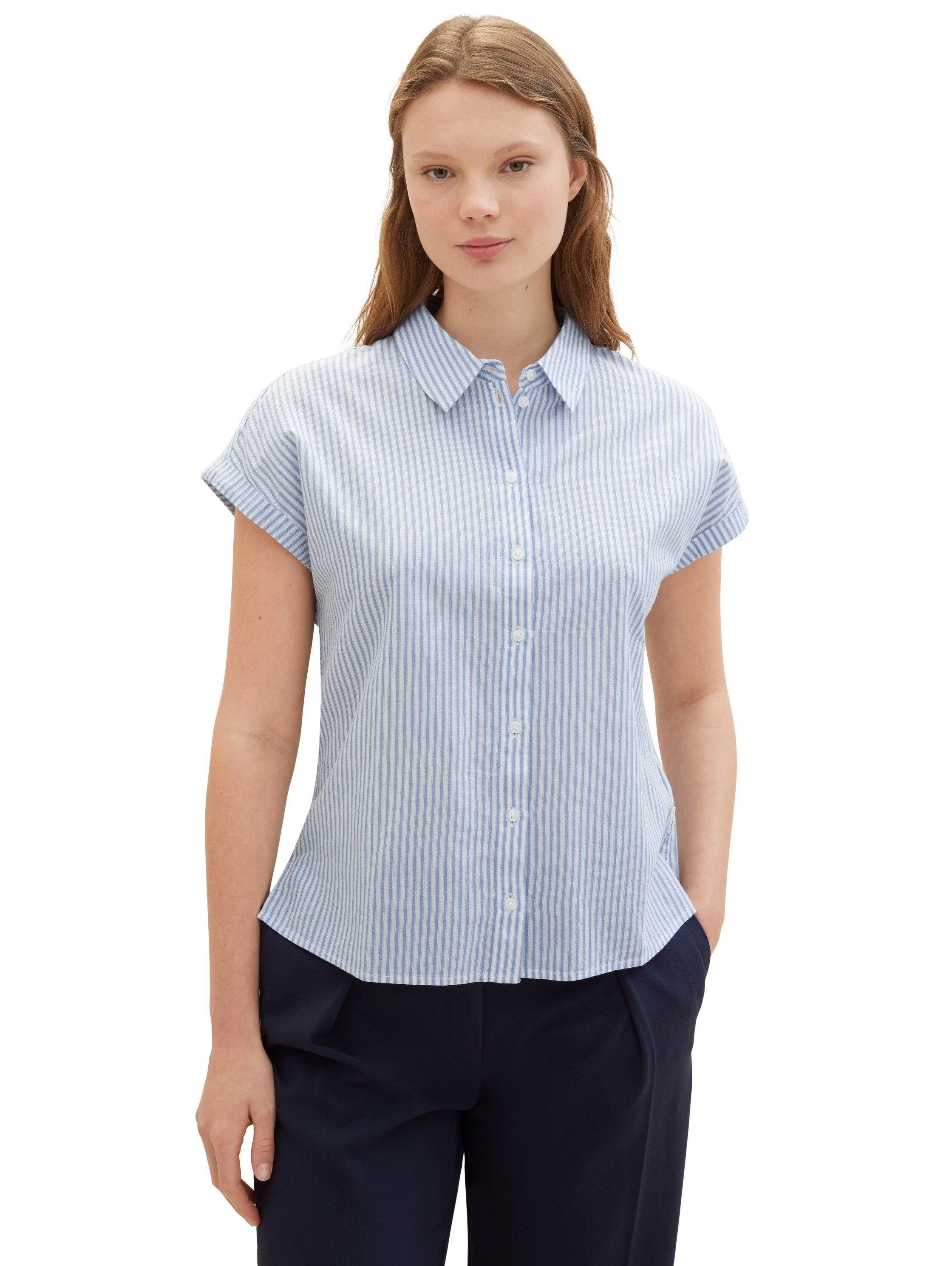 Tom Tailor Denim Blouse met korte mouwen in streep-look