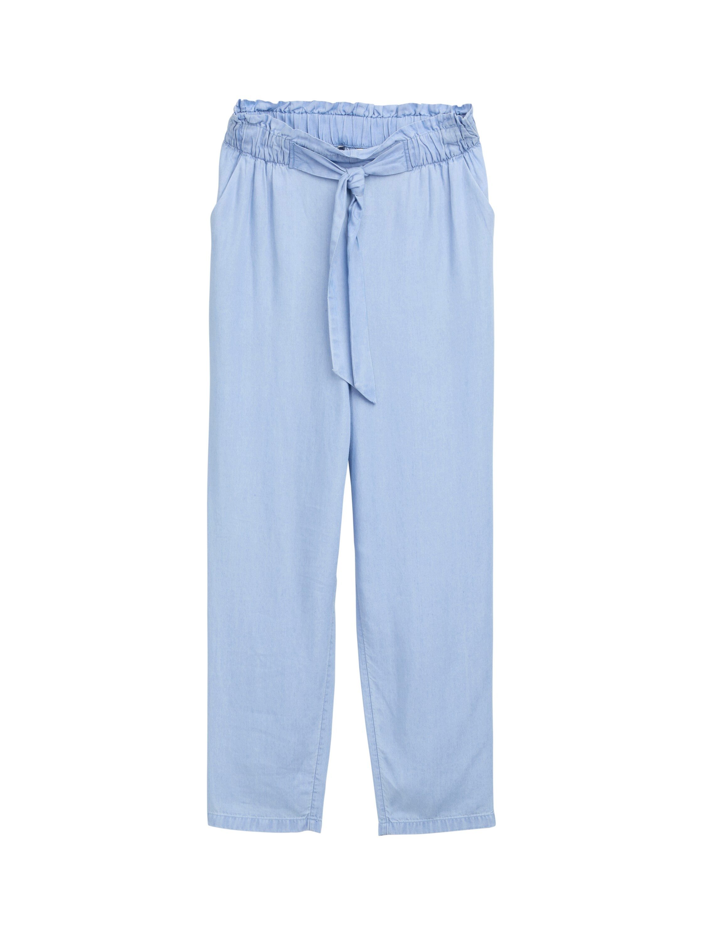 Tom Tailor Denim Paperbag-broek met een bindceintuur