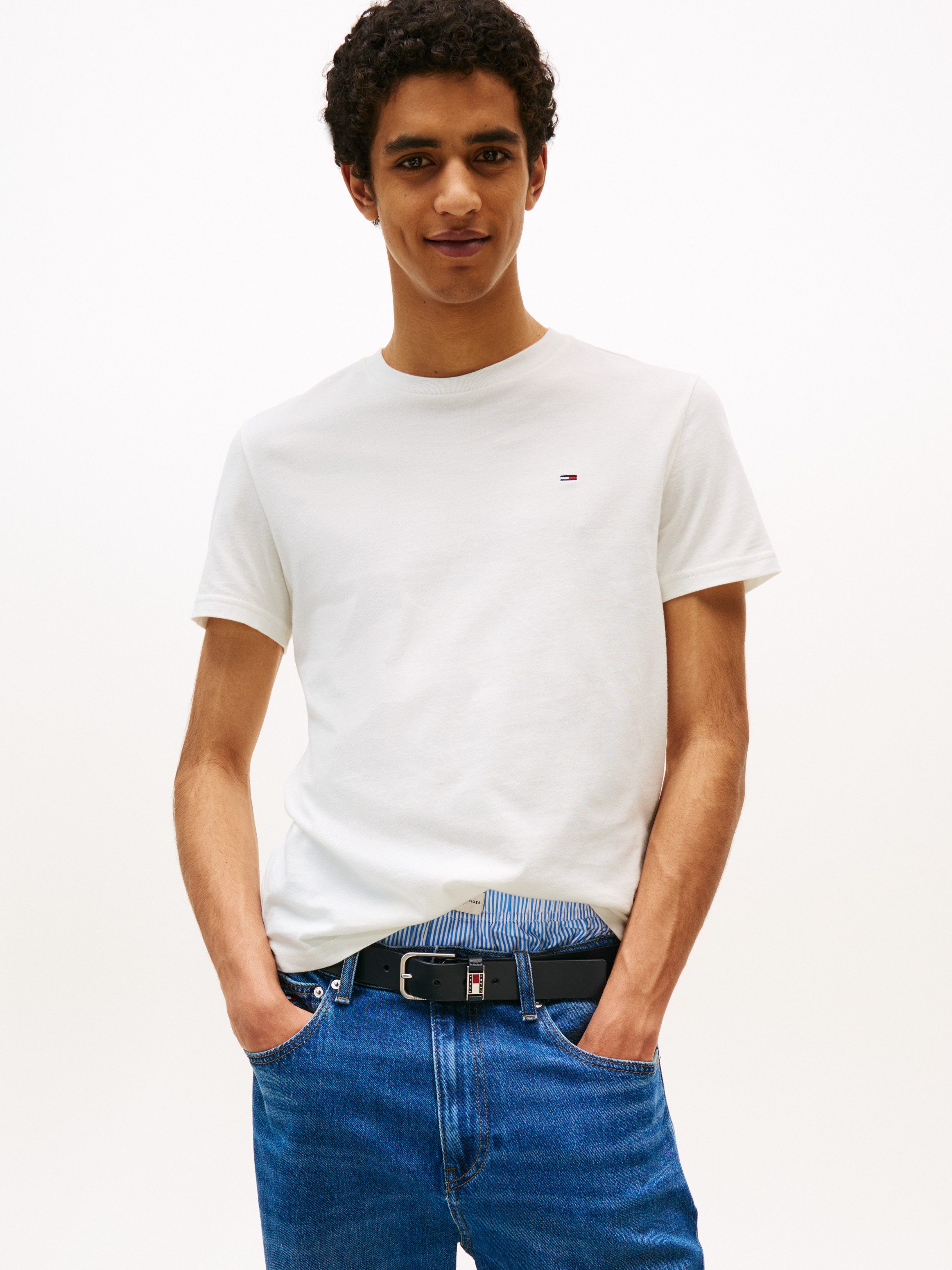 TOMMY JEANS Shirt met ronde hals TJM XSLIM 2PACK JERSEY TEE EXT (Set van 2)