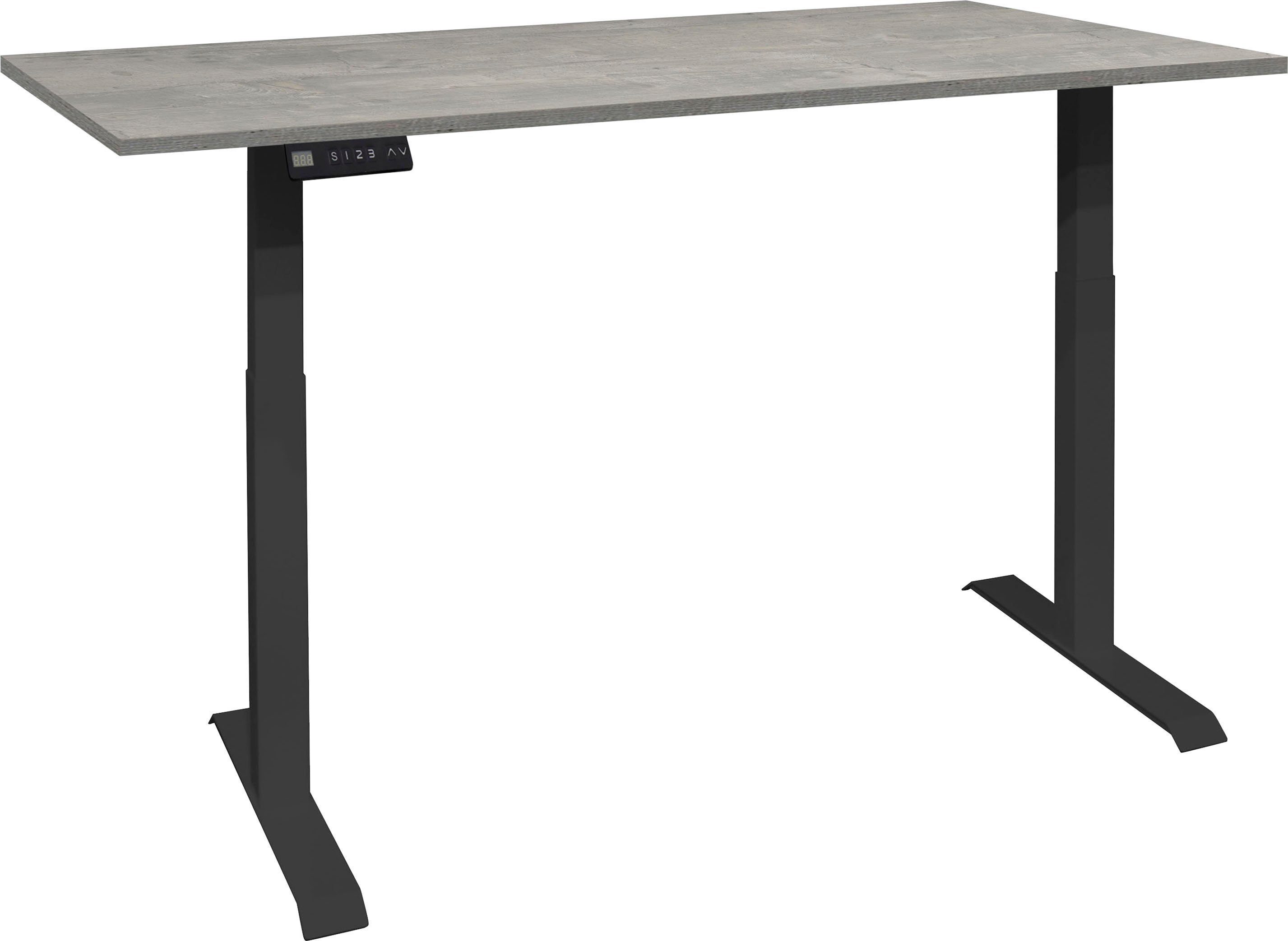 Mäusbacher Bureau Big System Office Breedte 120 cm, elektrisch in hoogte verstelbaar bureaus grijs