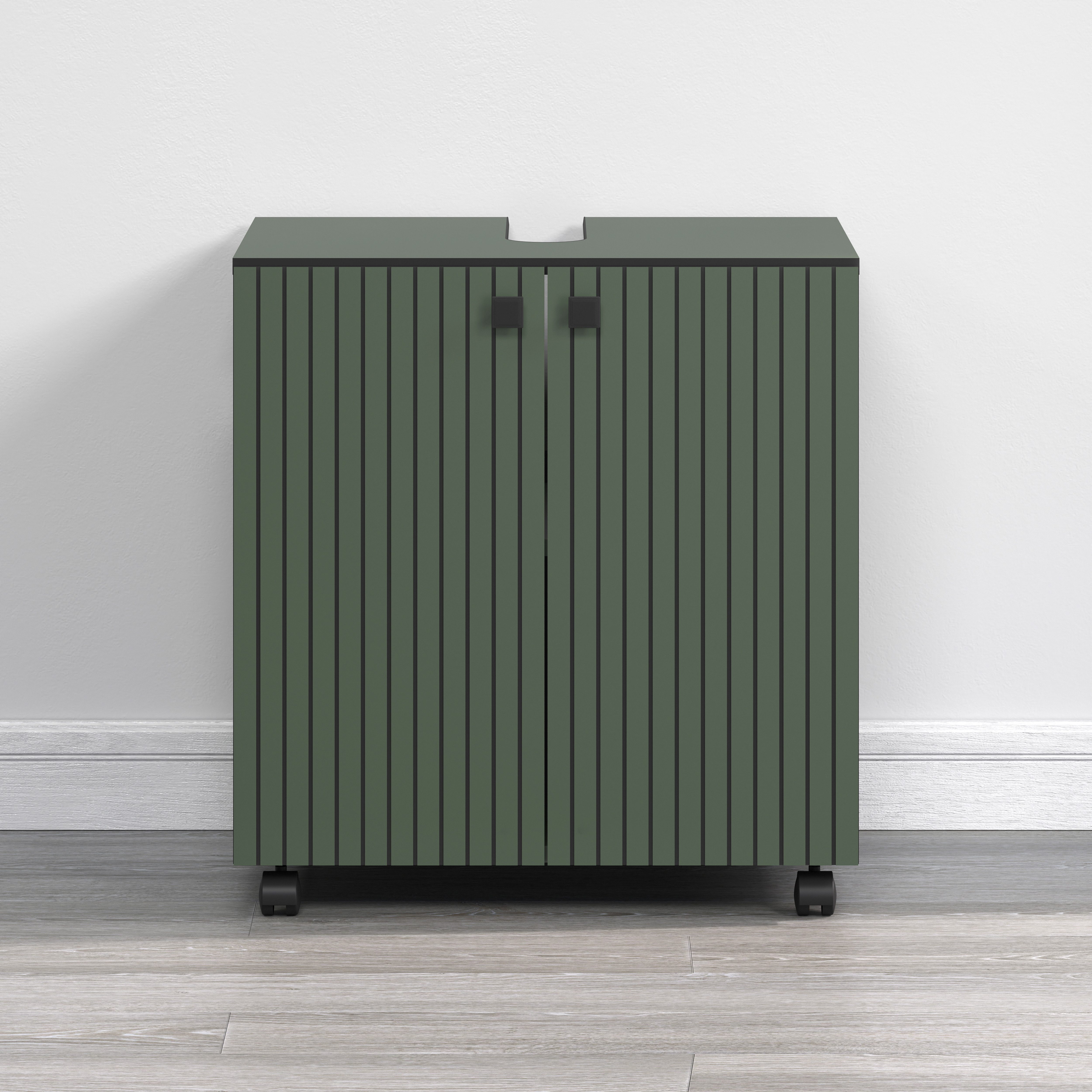 welltime Wastafelonderkast Amrum BxHxD 80 x 64 x 42 cm wastafelonderkast eiken rillen-look (1 stuk)