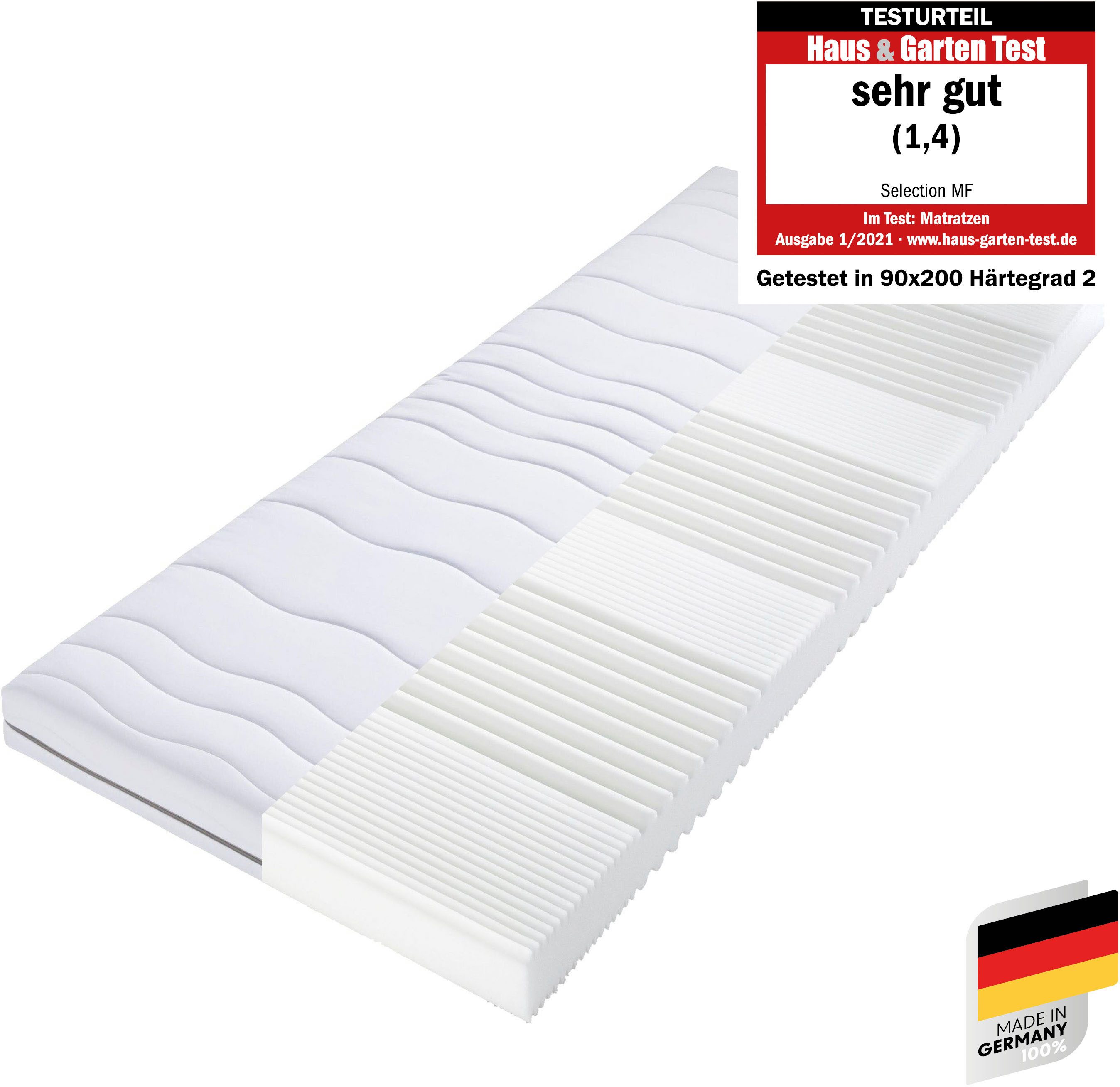 Beco Comfortschuimmatras Matras Selection MF, matras in 90x200 cm en andere maten hoogte 14 cm