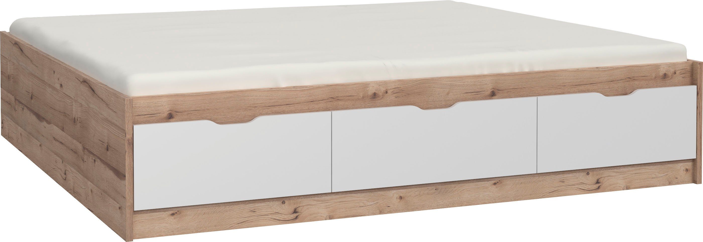 FORTE Ledikant met bergruimte Vankka, veel opbergruimte, Scandinavisch ontwerp